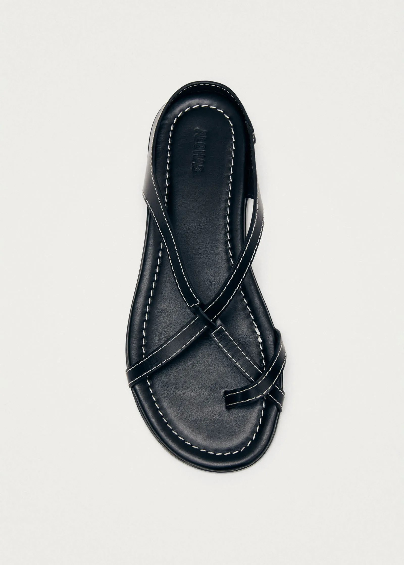 Pedra Black Leather Sandals sold by Alohas product image thumbnail 5
