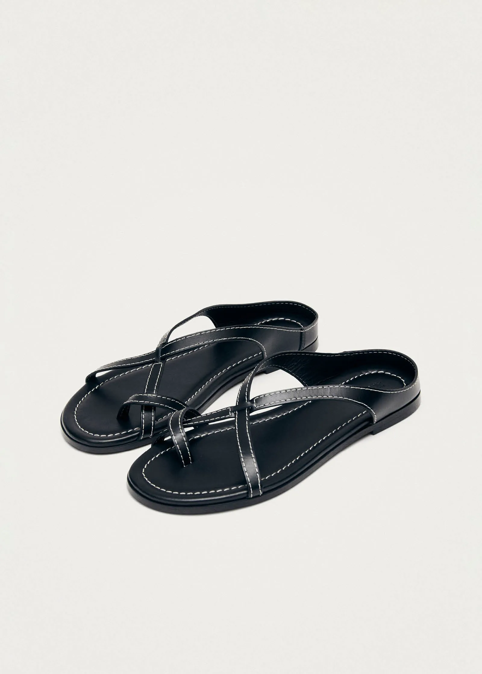 Pedra Black Leather Sandals sold by Alohas product image thumbnail 2