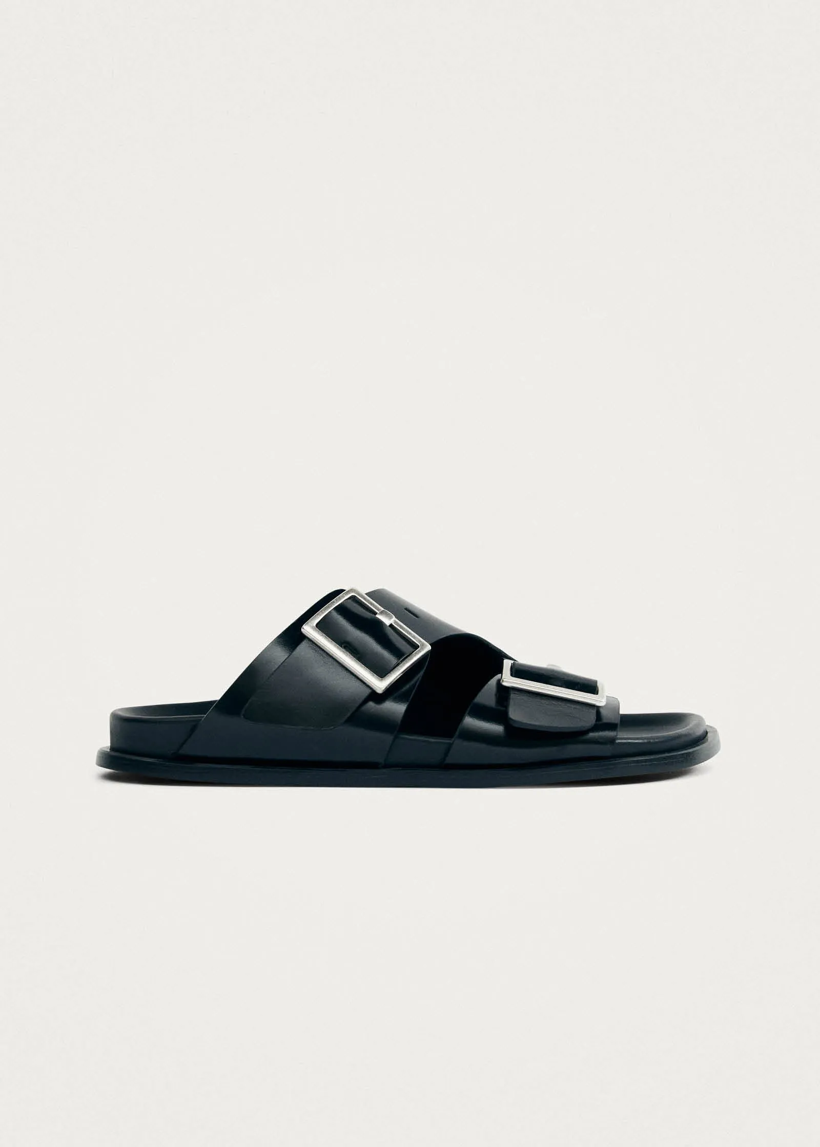 Alba Black Leather Sandals sold by Alohas