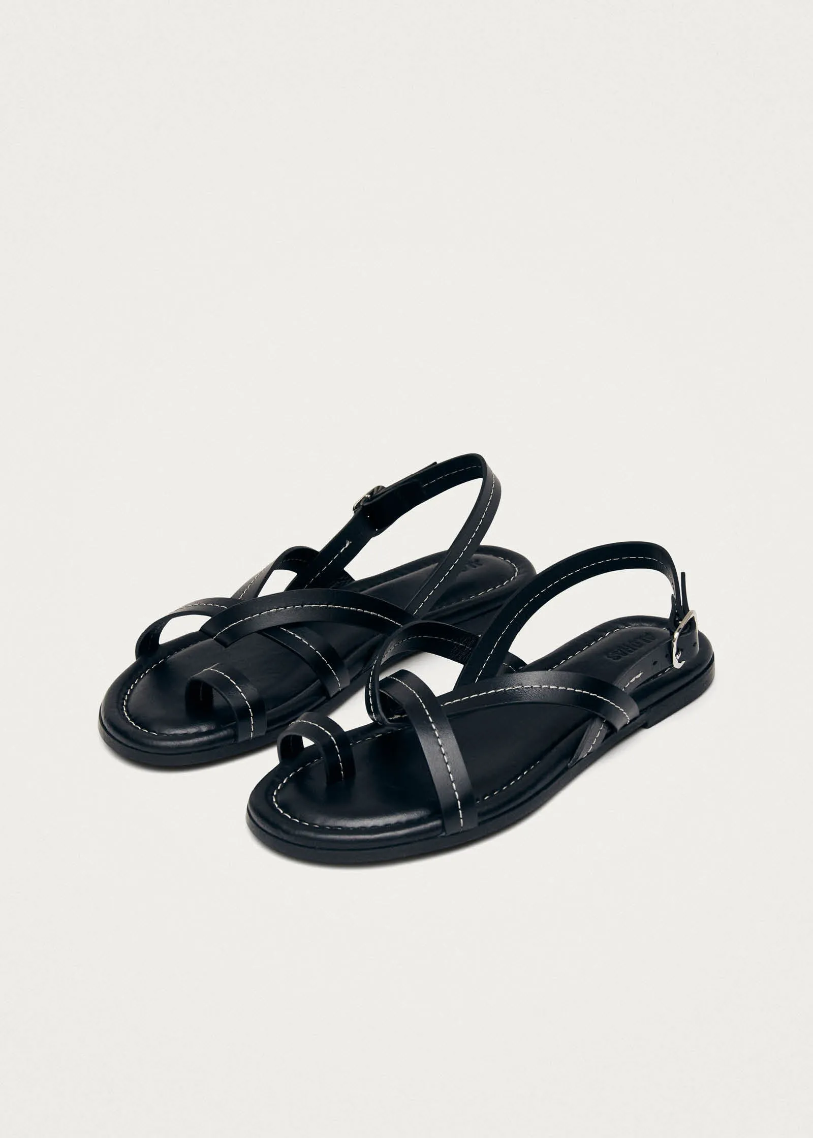 Isla Black Leather Sandals sold by Alohas product image thumbnail 2
