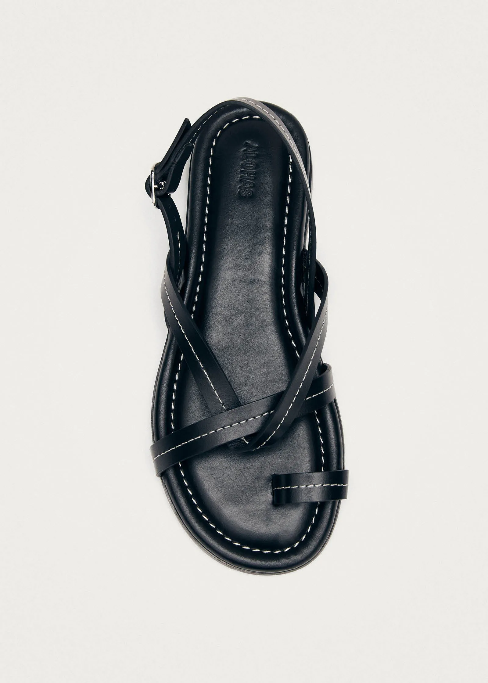 Isla Black Leather Sandals sold by Alohas product image thumbnail 5