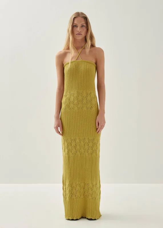 Olenka Lime Tricot Dress made by Alohas