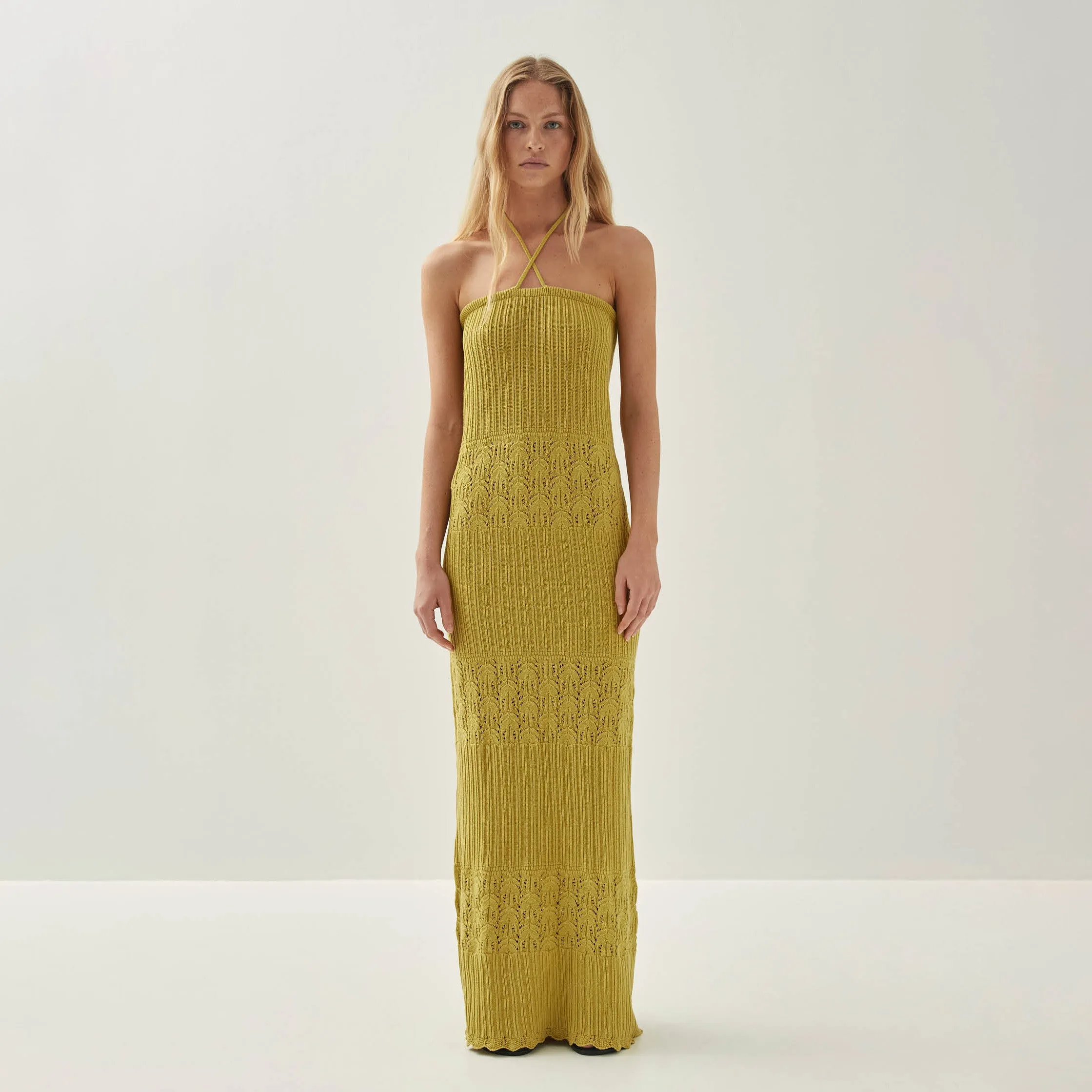 Olenka Lime Tricot Dress sold by Alohas product image thumbnail 3