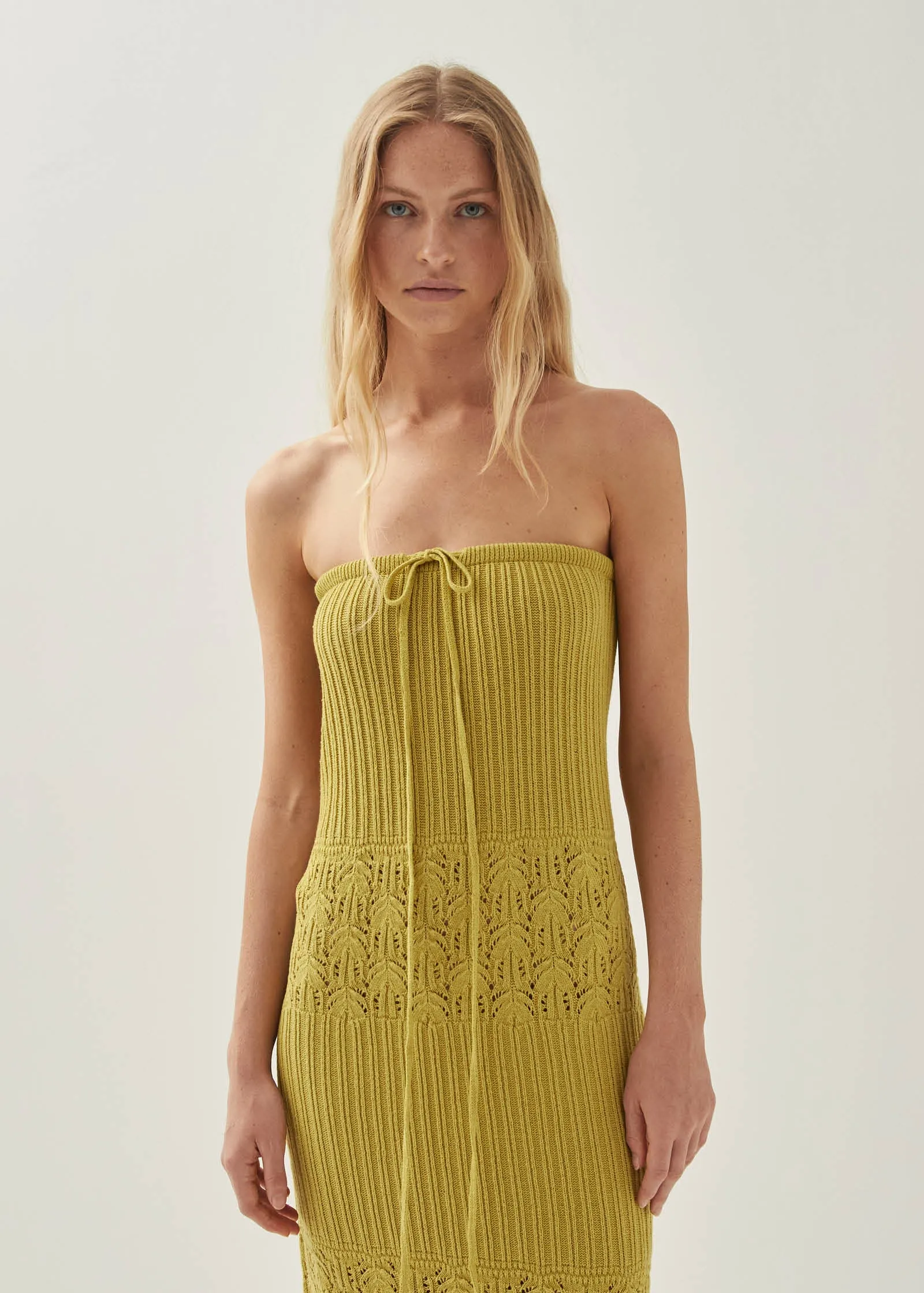 Olenka Lime Tricot Dress sold by Alohas product image thumbnail 4