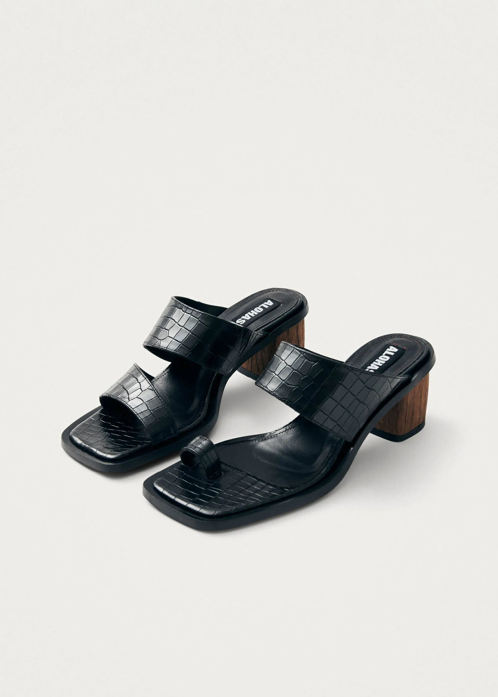 Gabin Alli Black Leather Sandals sold by Alohas product image thumbnail 2