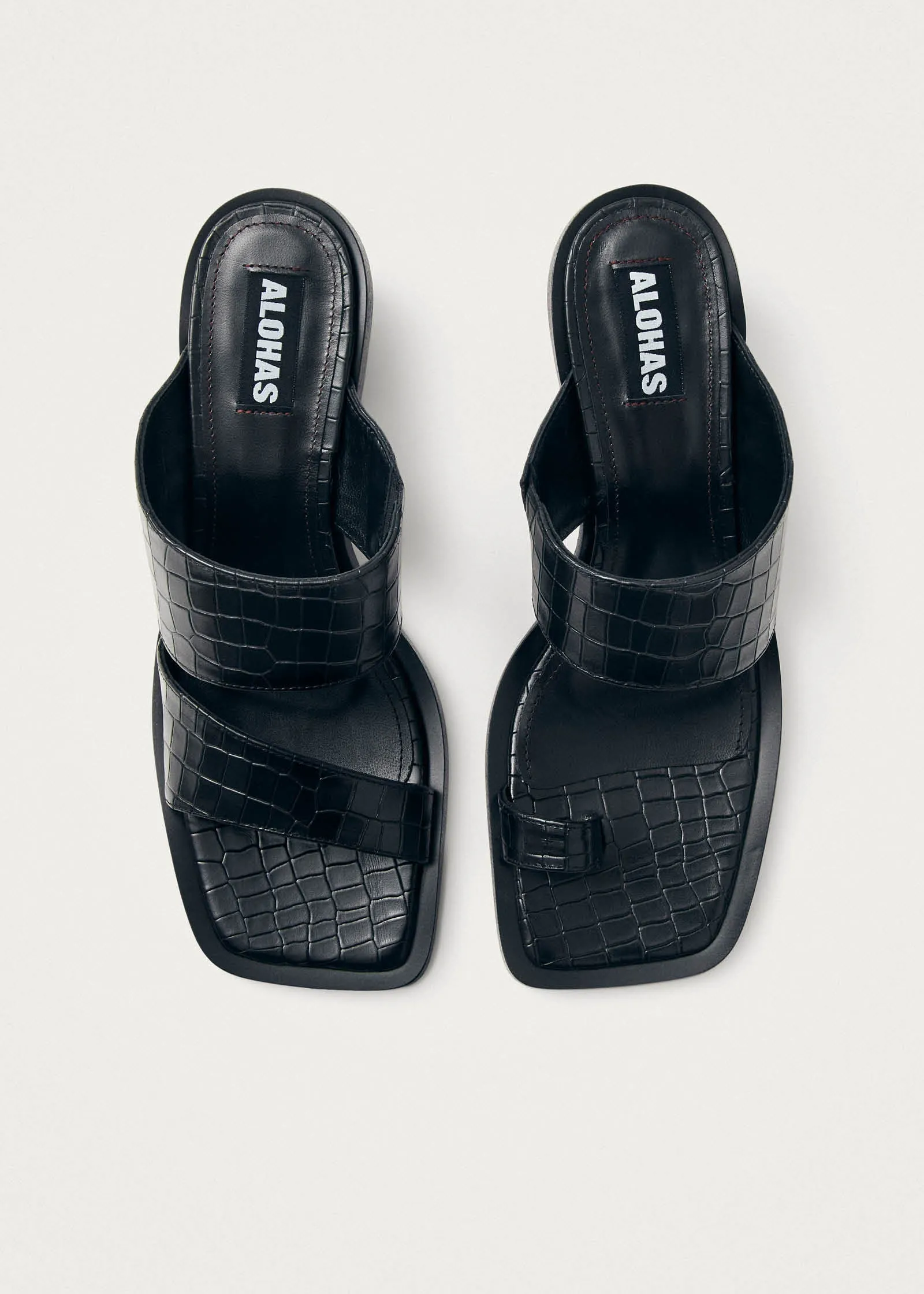 Gabin Alli Black Leather Sandals sold by Alohas product image thumbnail 5