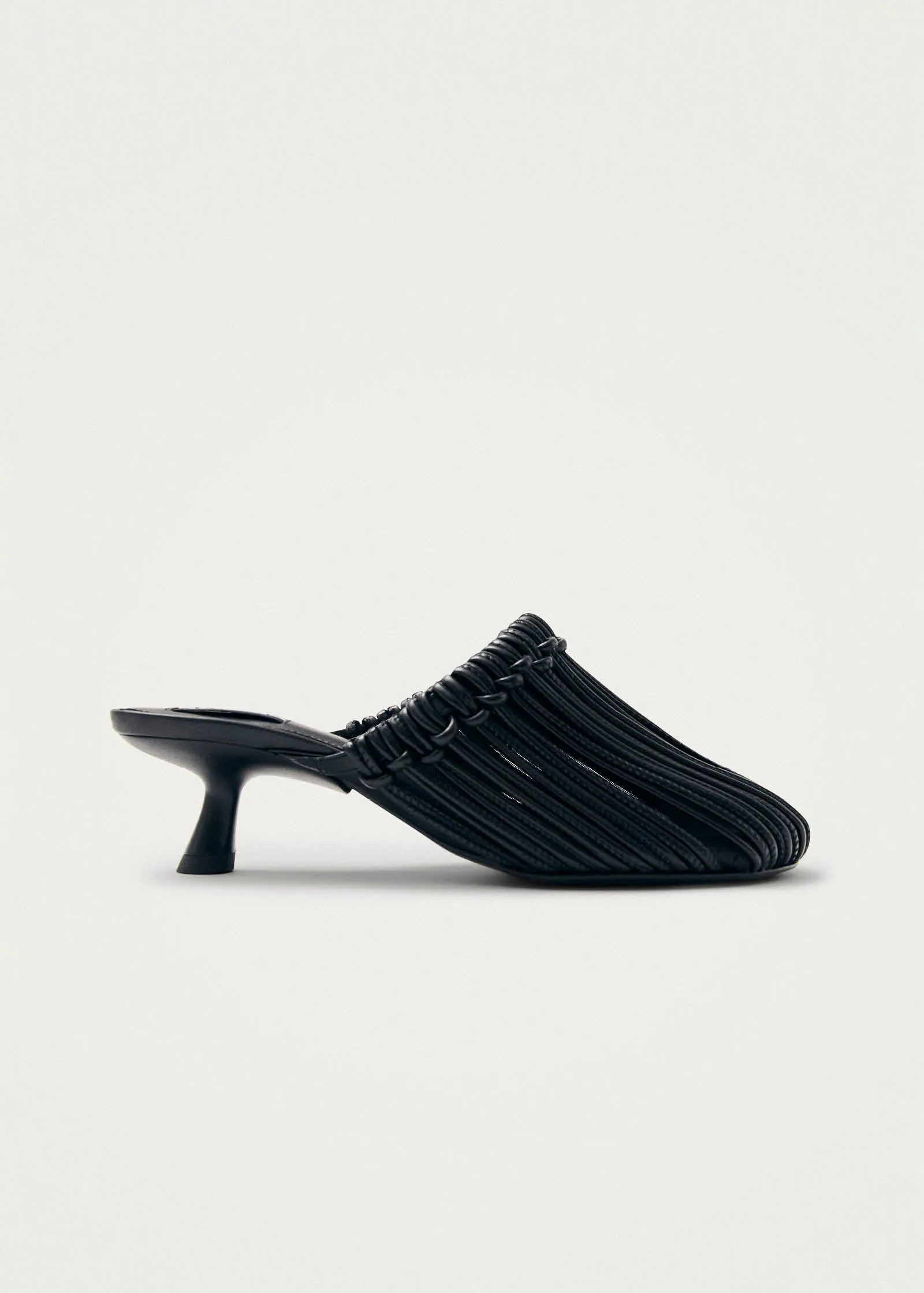 Gleea Black Leather Mules sold by Alohas