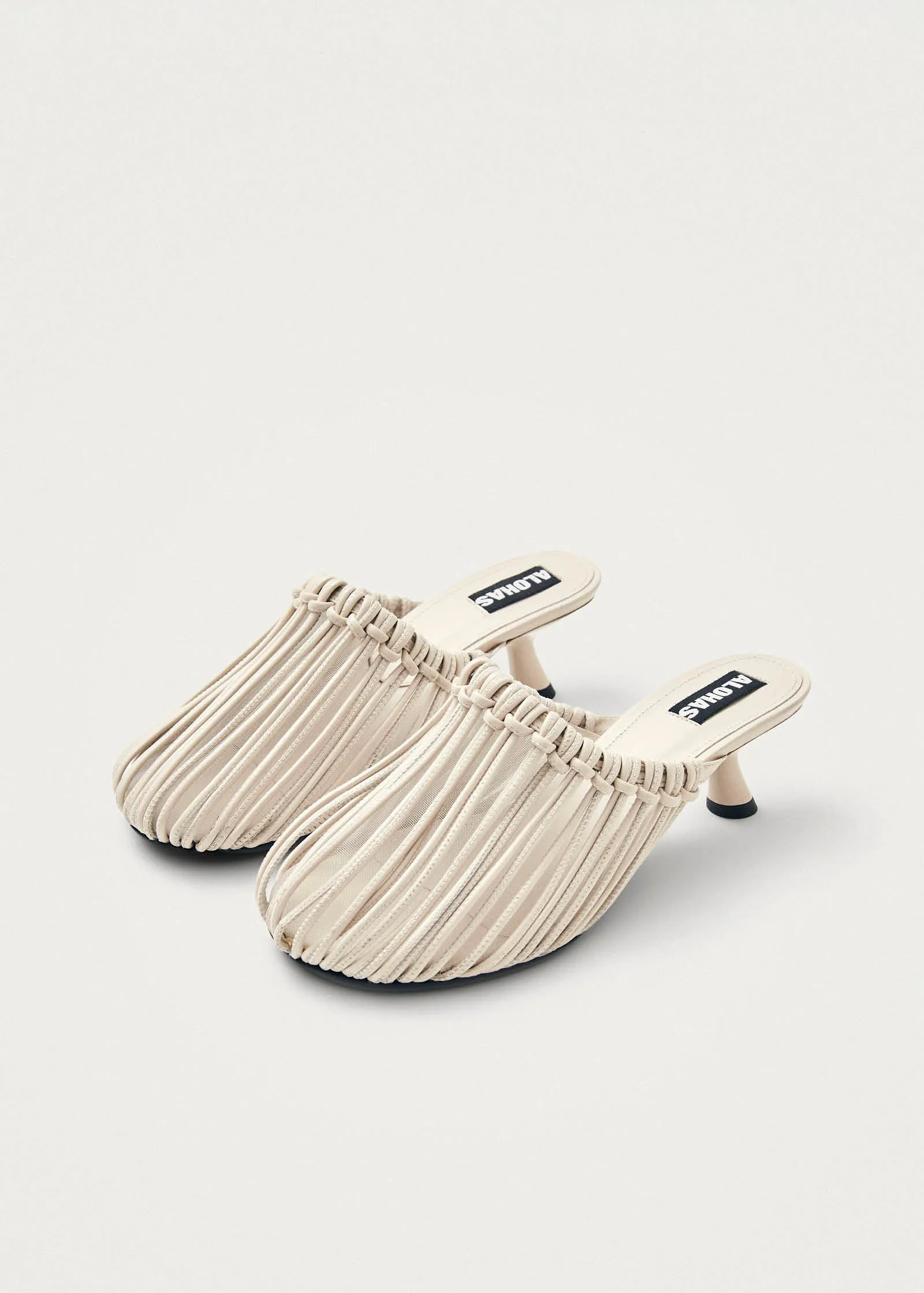 Gleea White Leather Mules sold by Alohas product image thumbnail 2