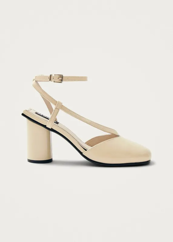 Dara Onix Cream Leather Pumps made by Alohas