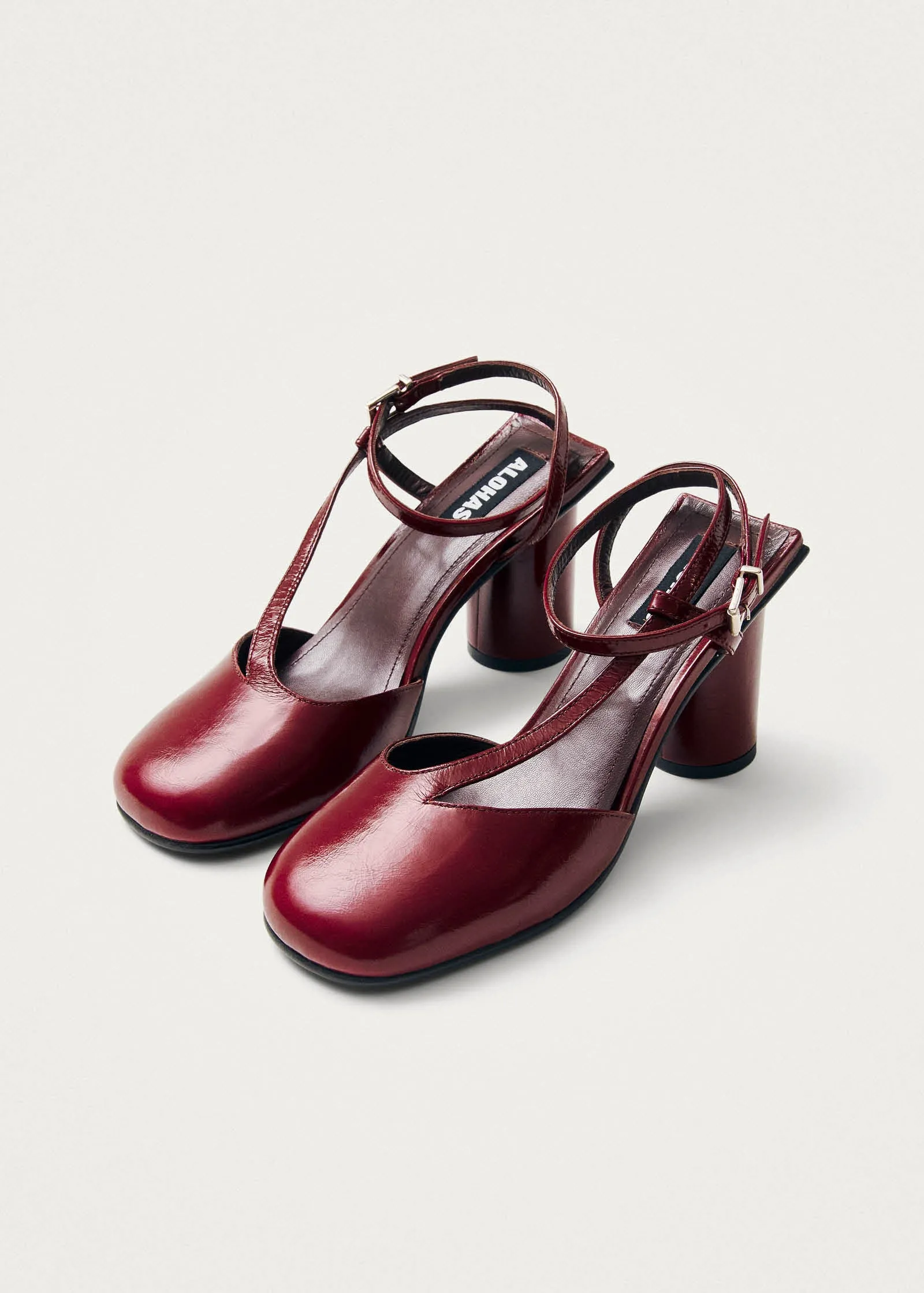 Dara Onix Burgundy Leather Pumps sold by Alohas product image thumbnail 2