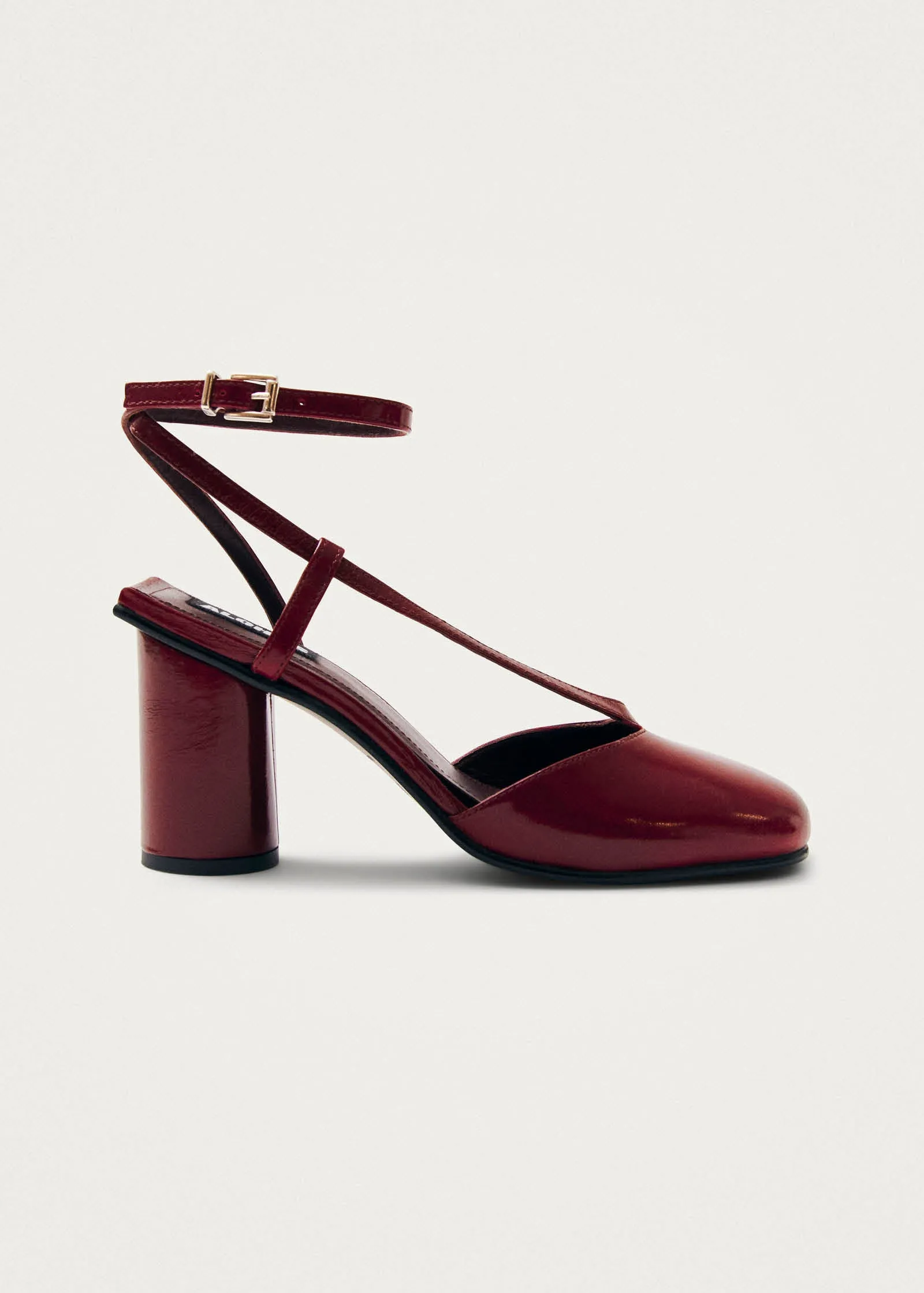 Dara Onix Burgundy Leather Pumps sold by Alohas