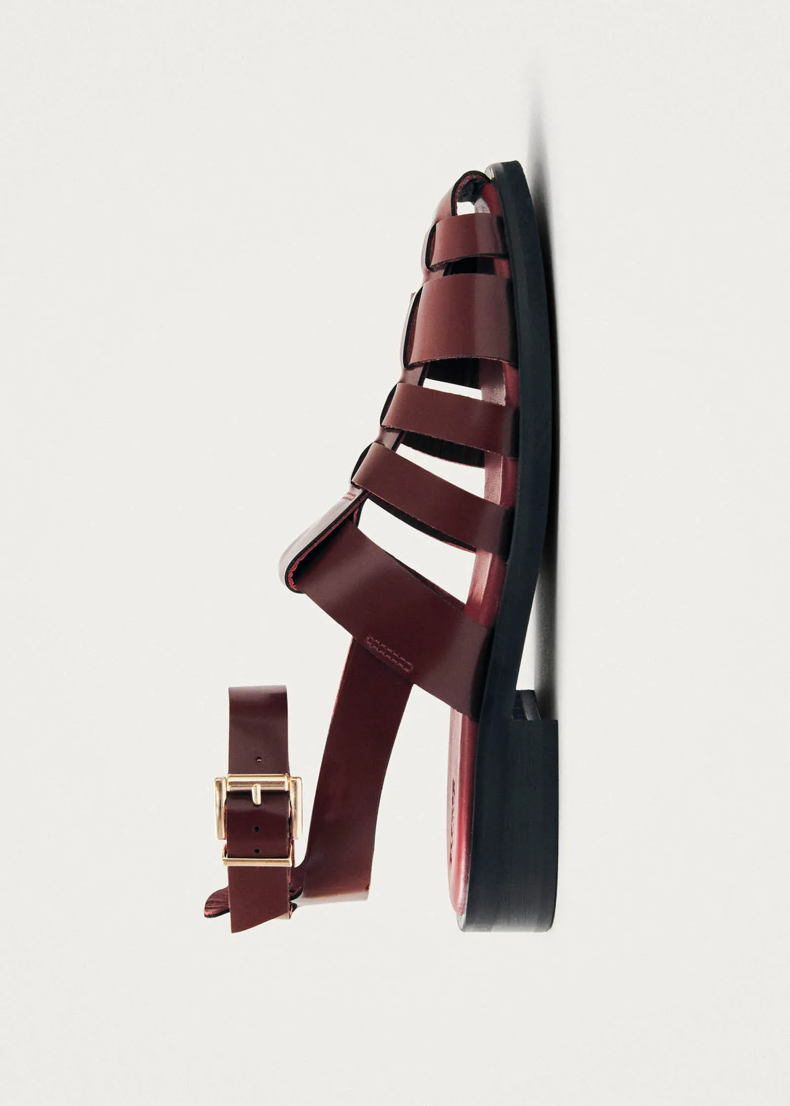 Perry Sleek Burgundy Leather Sandals sold by Alohas product image thumbnail 4