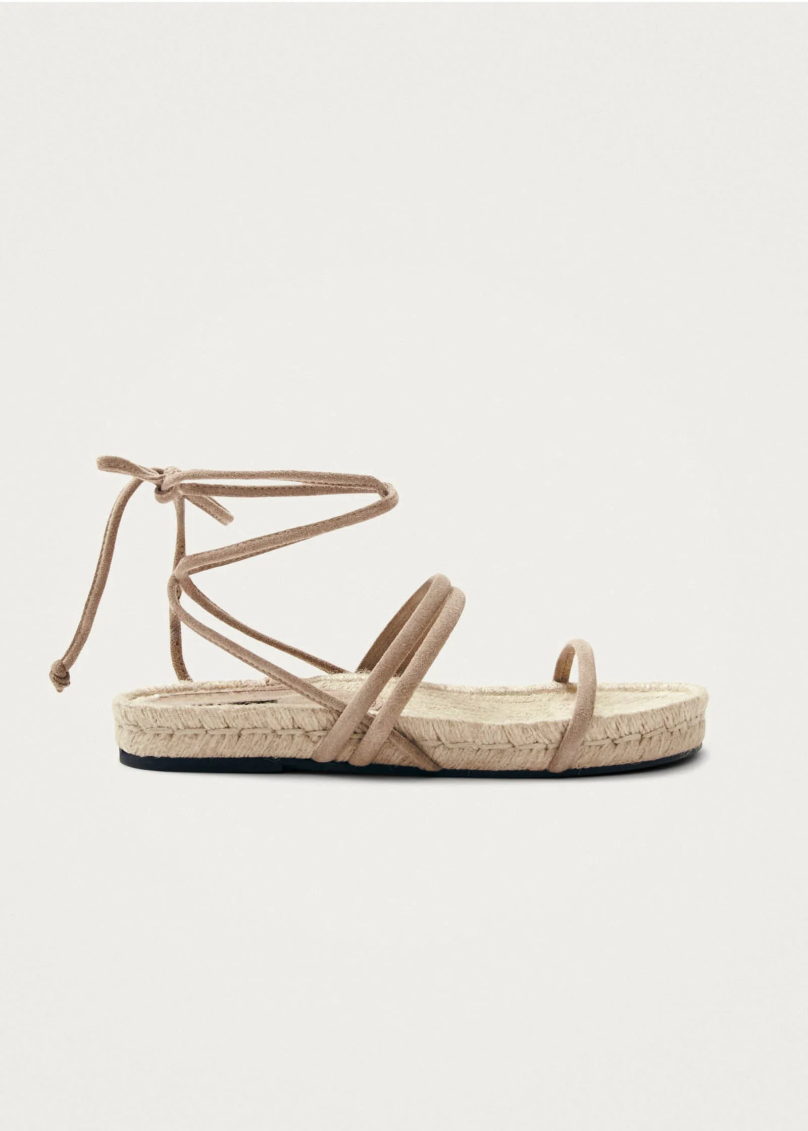 Rayna Suede Beige Leather Sandals sold by Alohas