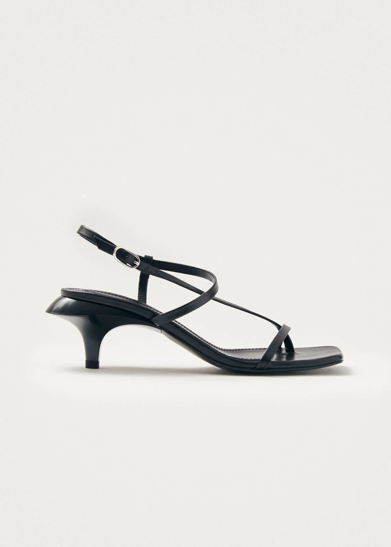 Magali Black Leather Sandals sold by Alohas