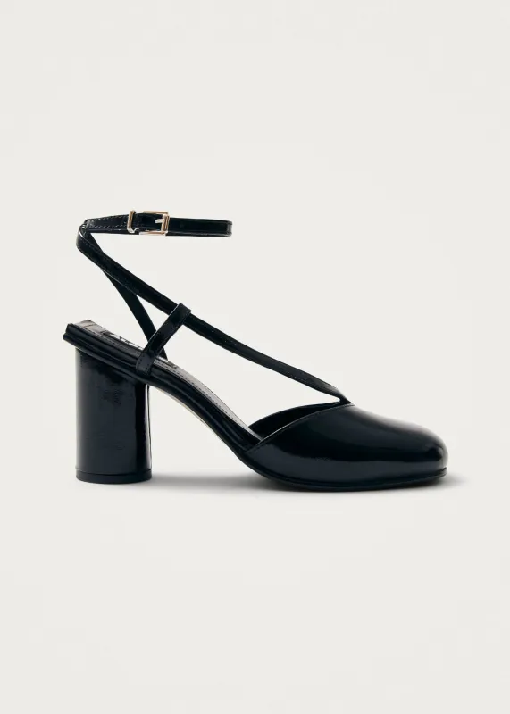 Dara Onix Black Leather Pumps made by Alohas