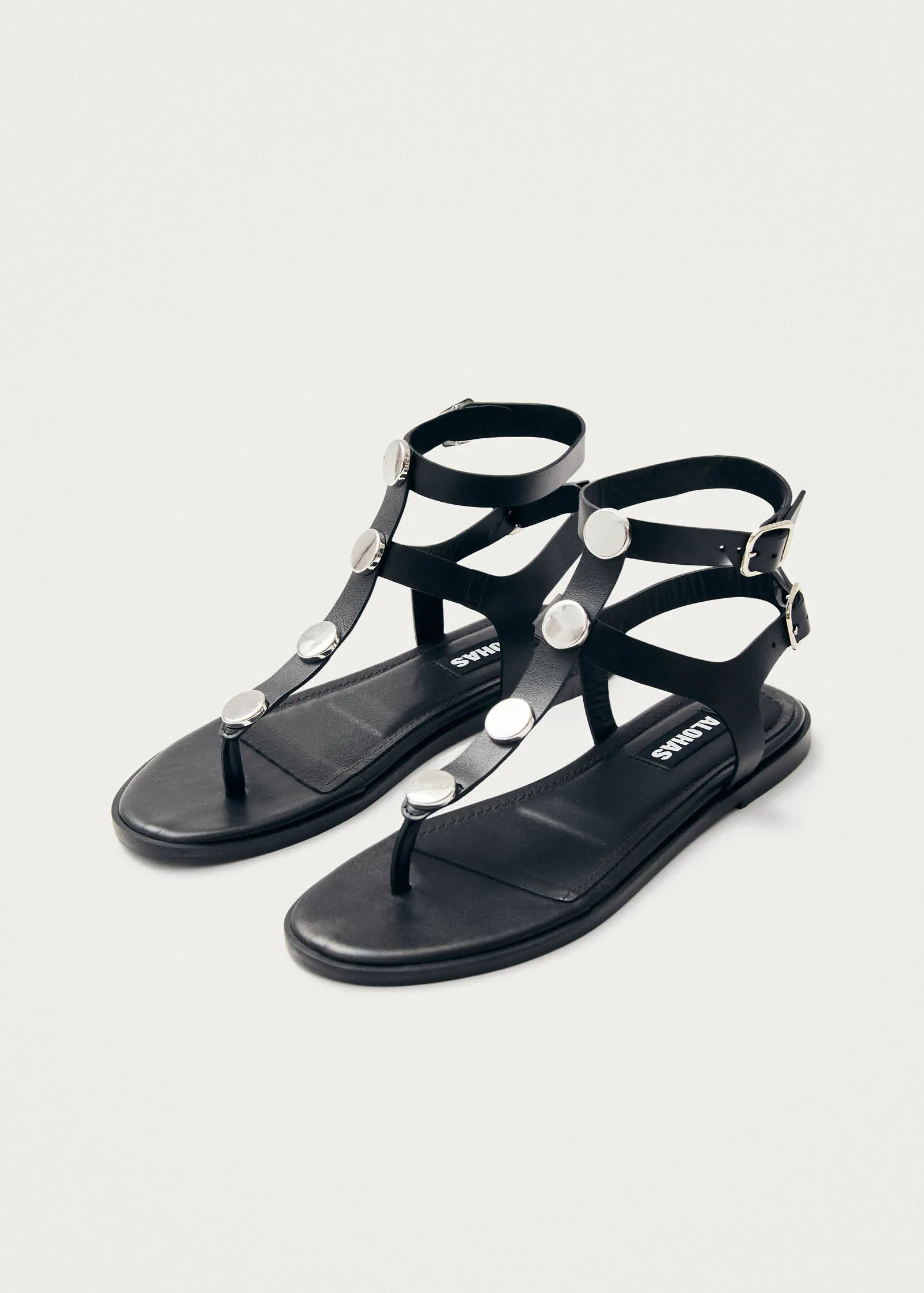 Xena Black Leather Sandals sold by Alohas product image thumbnail 2