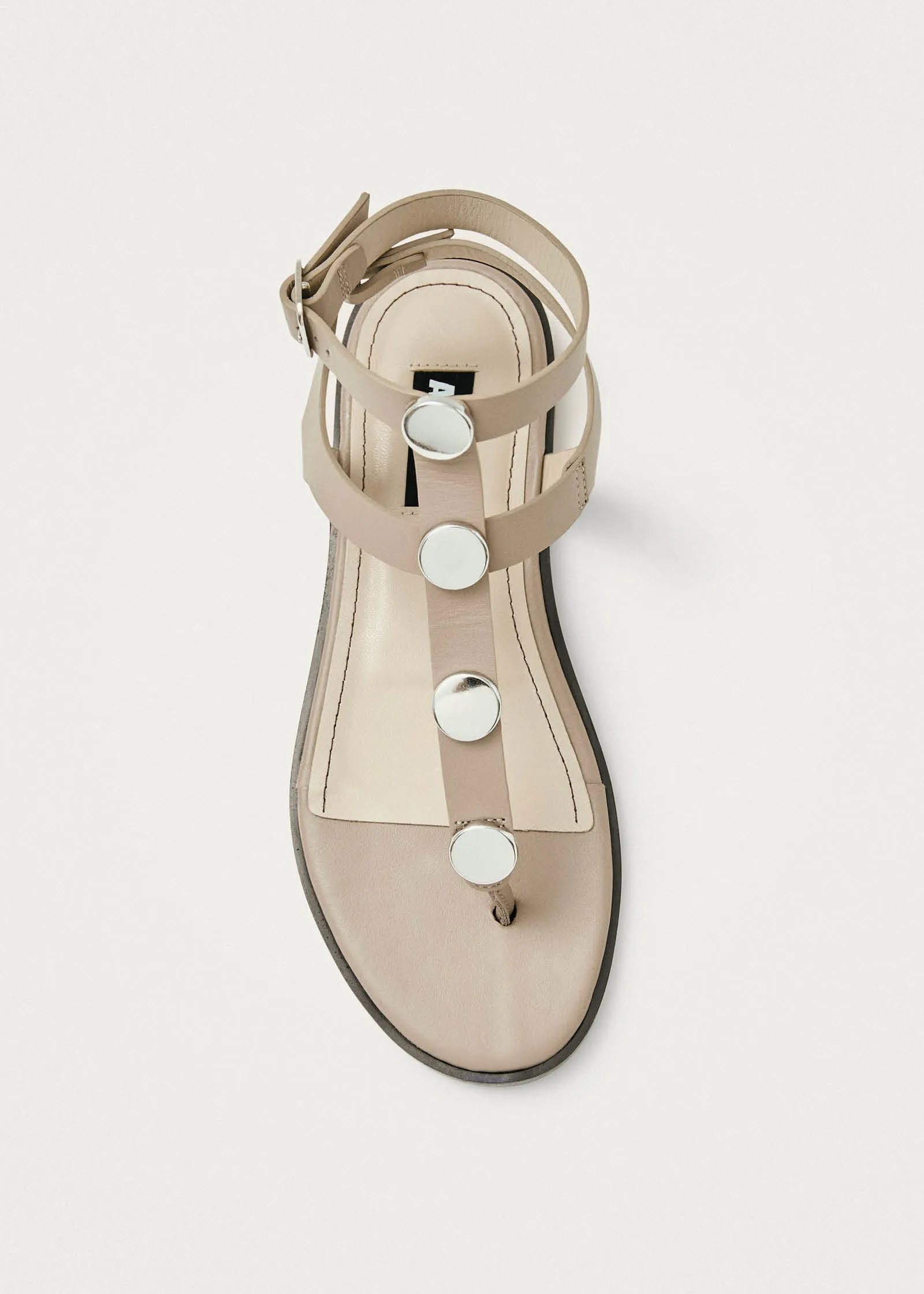 Xena Stone Beige Leather Sandals sold by Alohas product image thumbnail 5