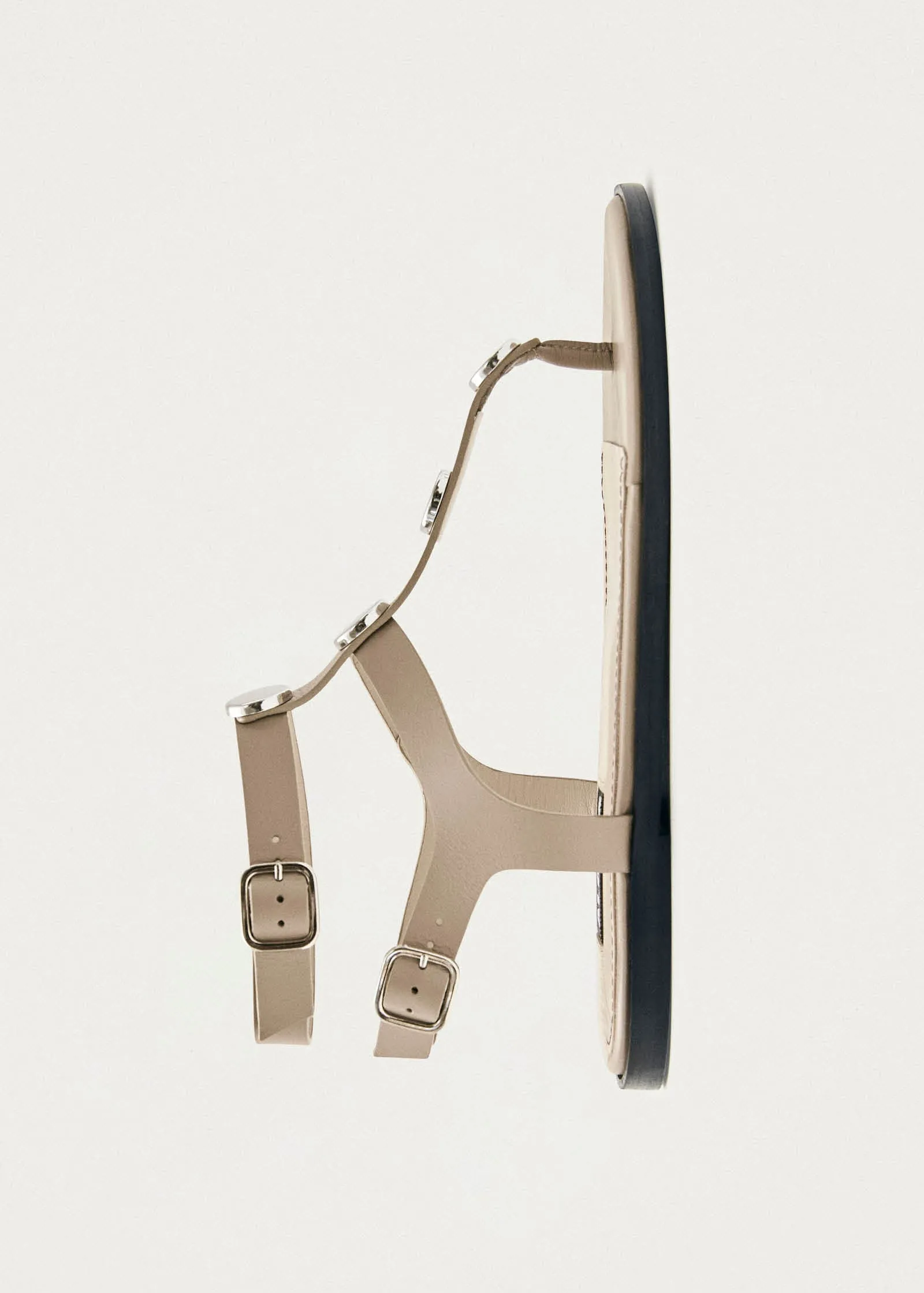 Xena Stone Beige Leather Sandals sold by Alohas product image thumbnail 4