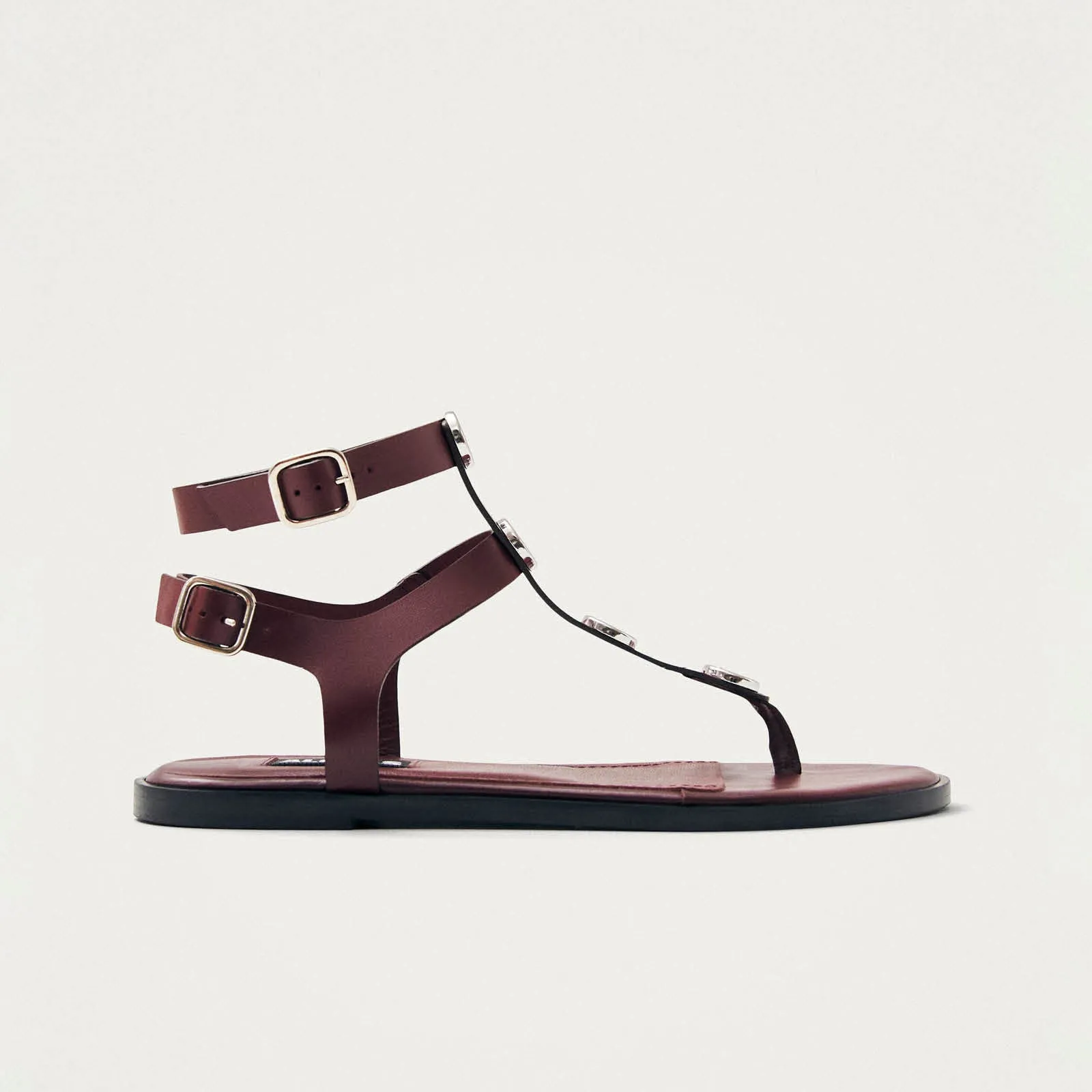 Xena Burgundy Leather Sandals sold by Alohas product image thumbnail 3