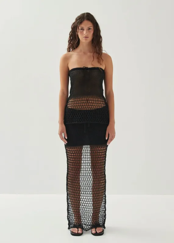 Elea Black Tricot Skirt sold by Alohas