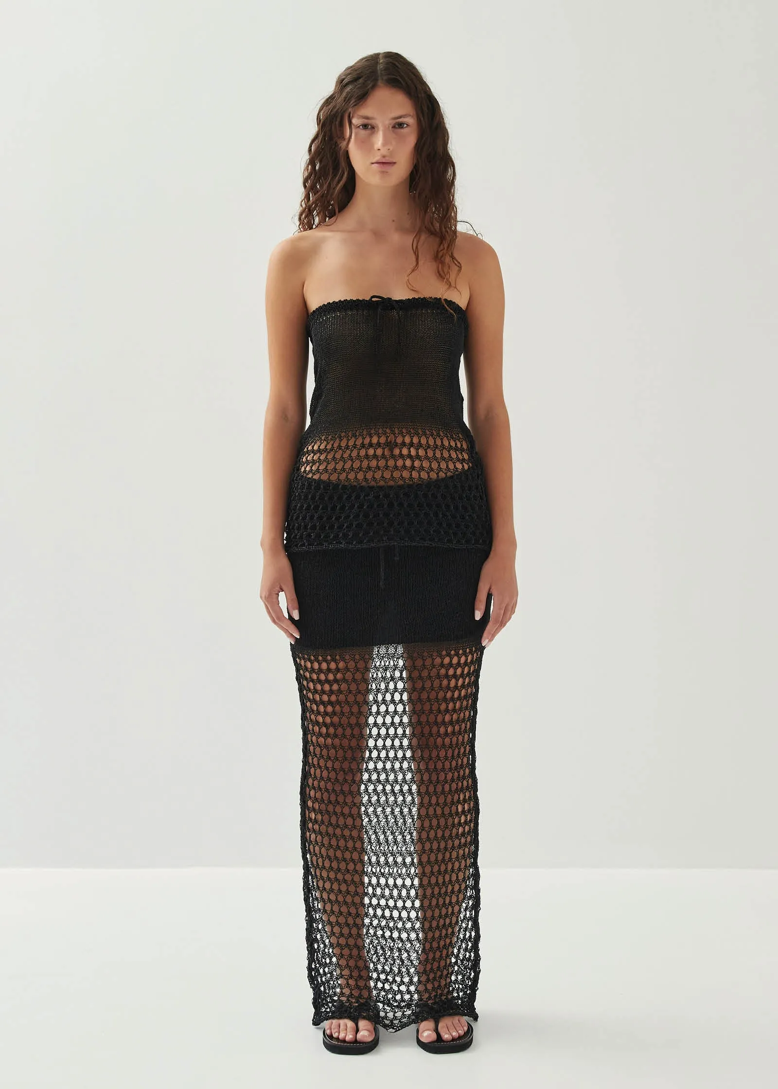 Fabiola Black Tricot Top sold by Alohas