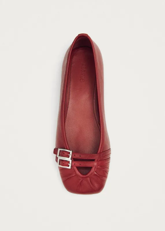 Cendana Red Leather Ballet Flats sold by Alohas