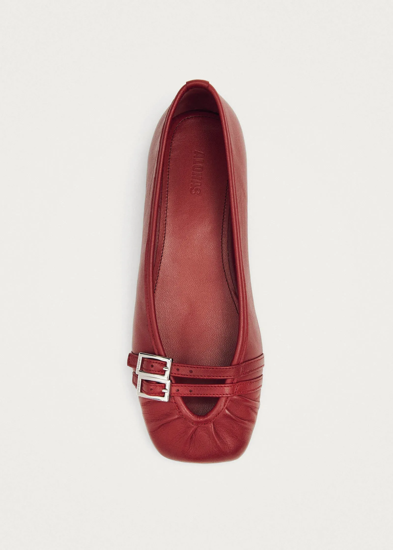 Cendana Red Leather Ballet Flats sold by Alohas