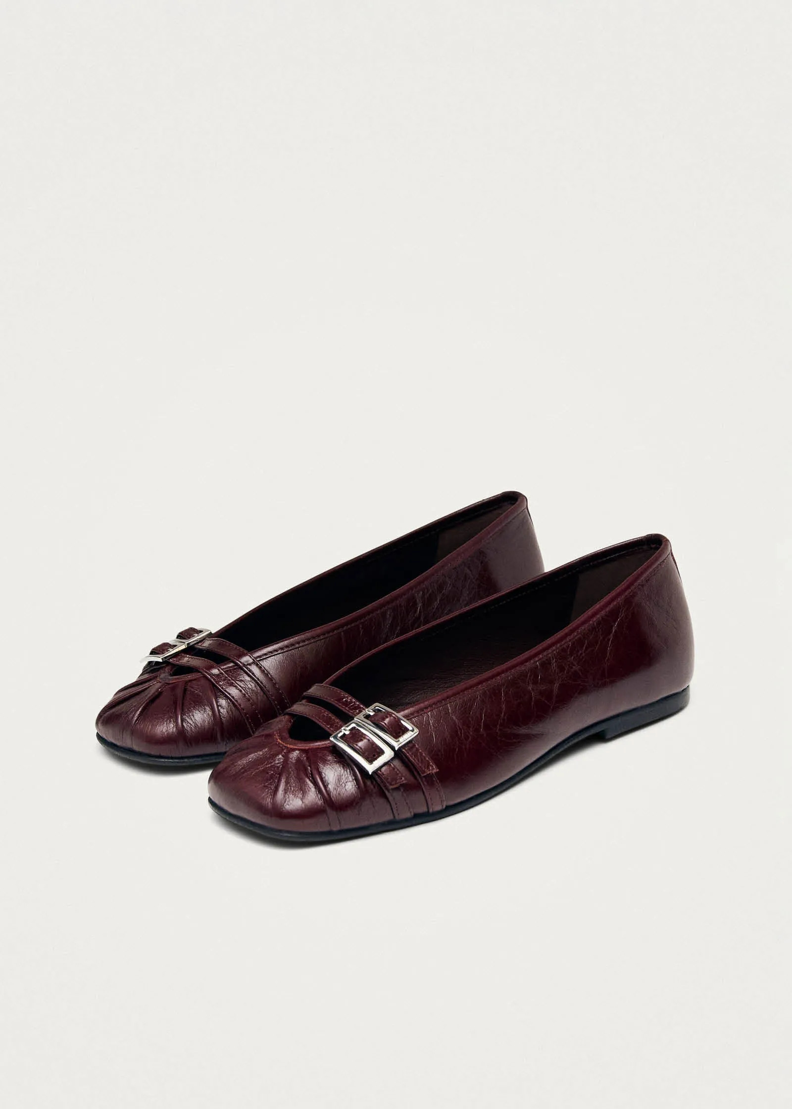 Cendana Rift Burgundy Leather Ballet Flats sold by Alohas product image thumbnail 5
