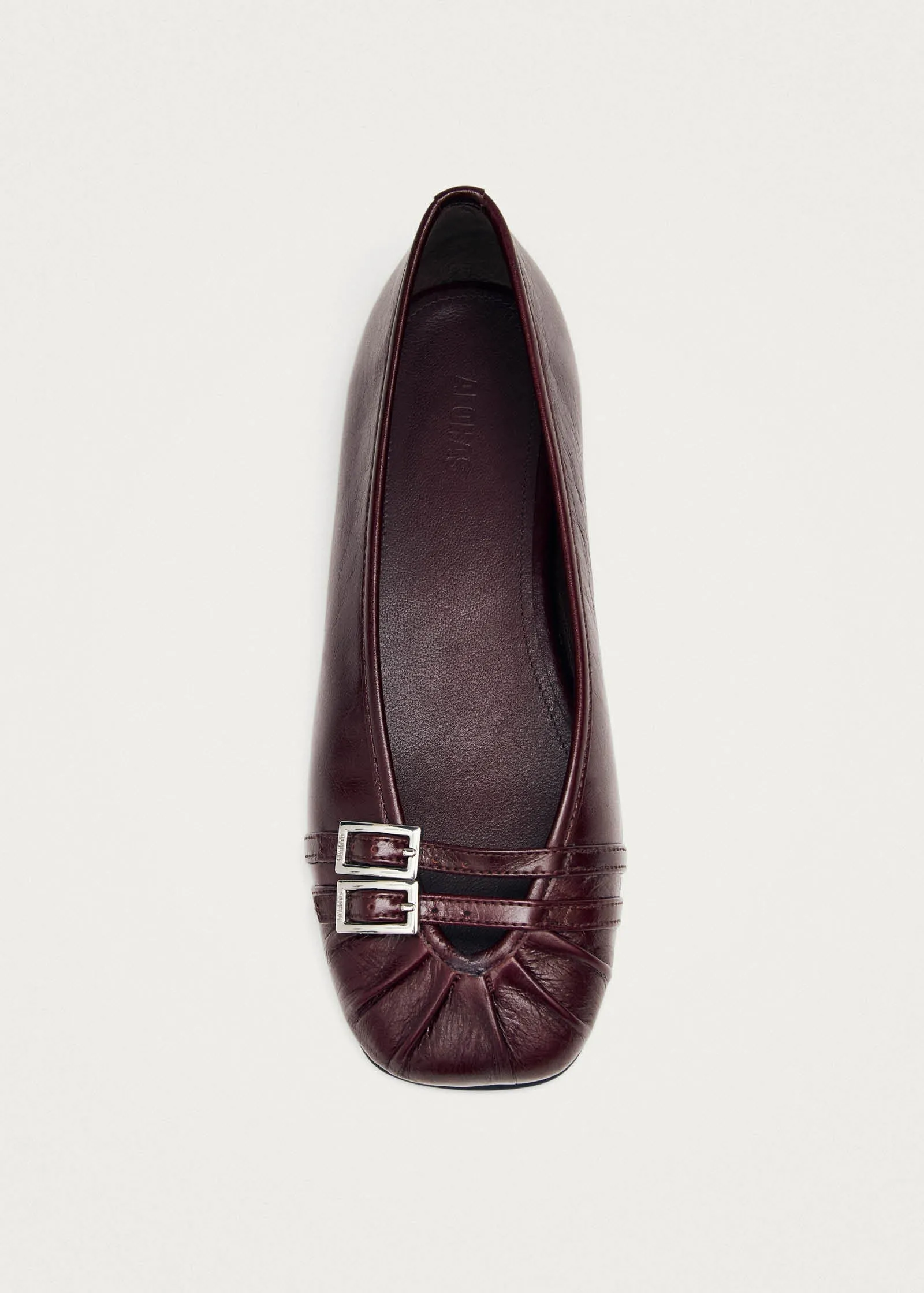 Cendana Rift Burgundy Leather Ballet Flats sold by Alohas