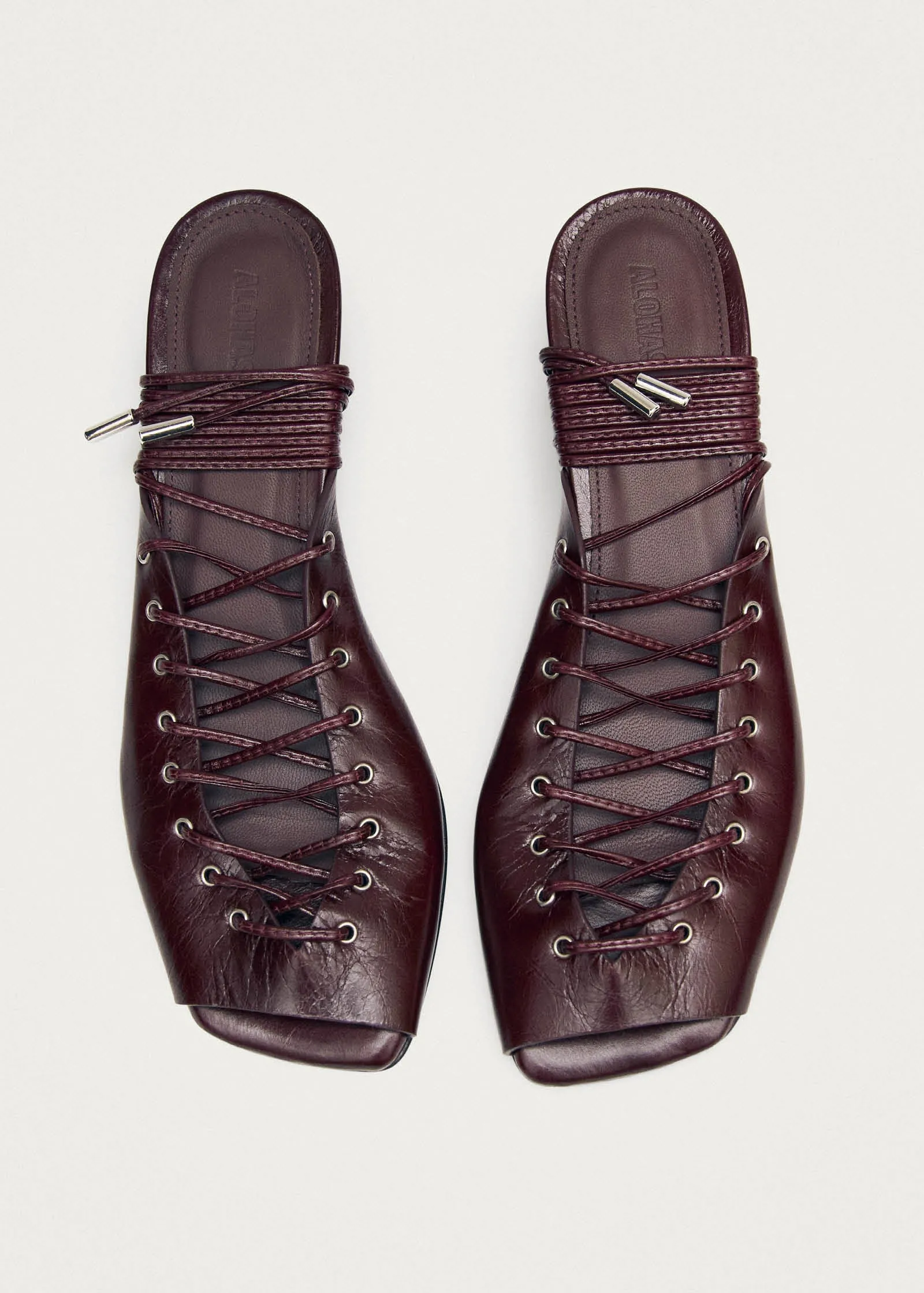 Angelica Burgundy Leather Sandals sold by Alohas product image thumbnail 2