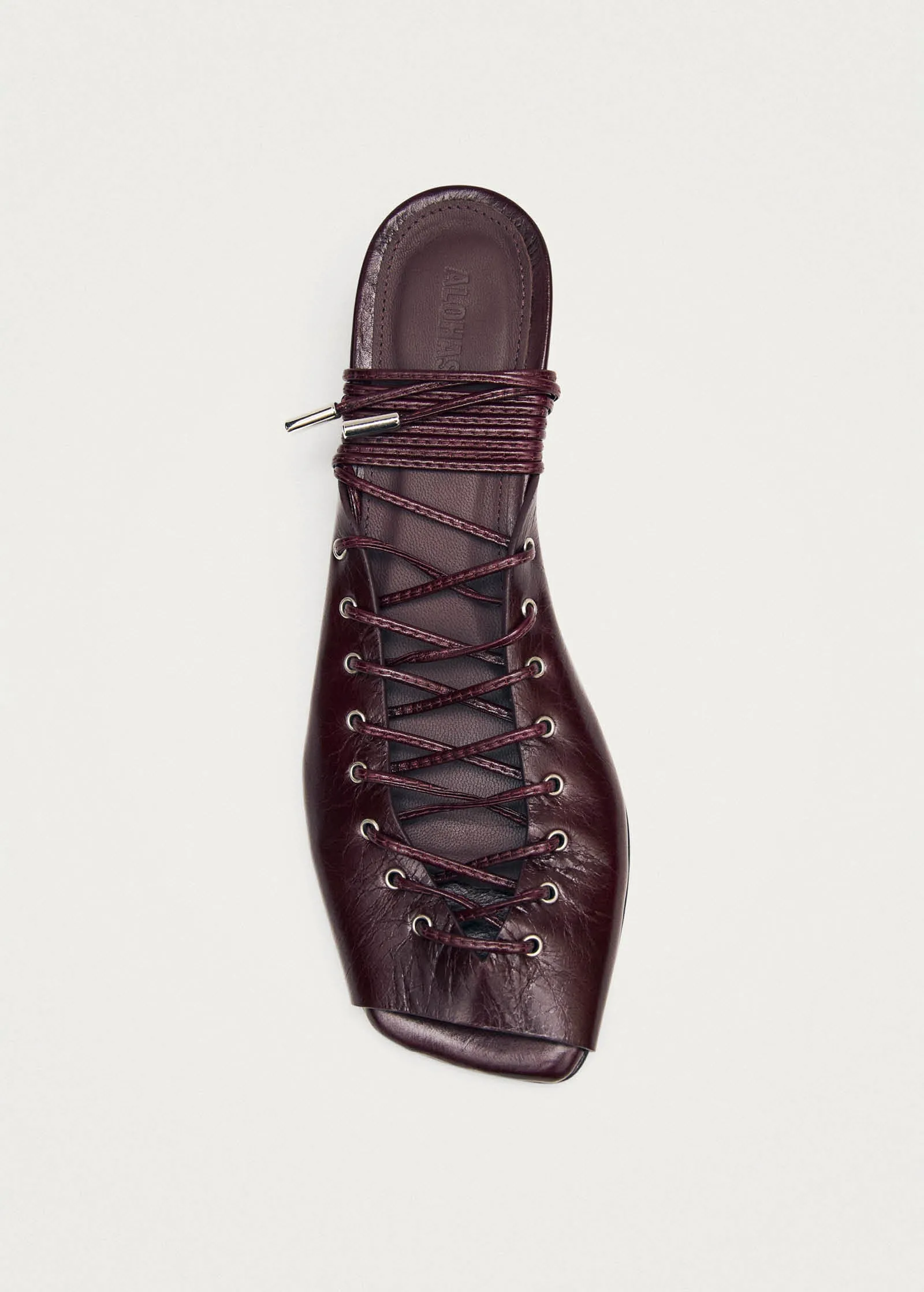 Angelica Burgundy Leather Sandals sold by Alohas product image thumbnail 5