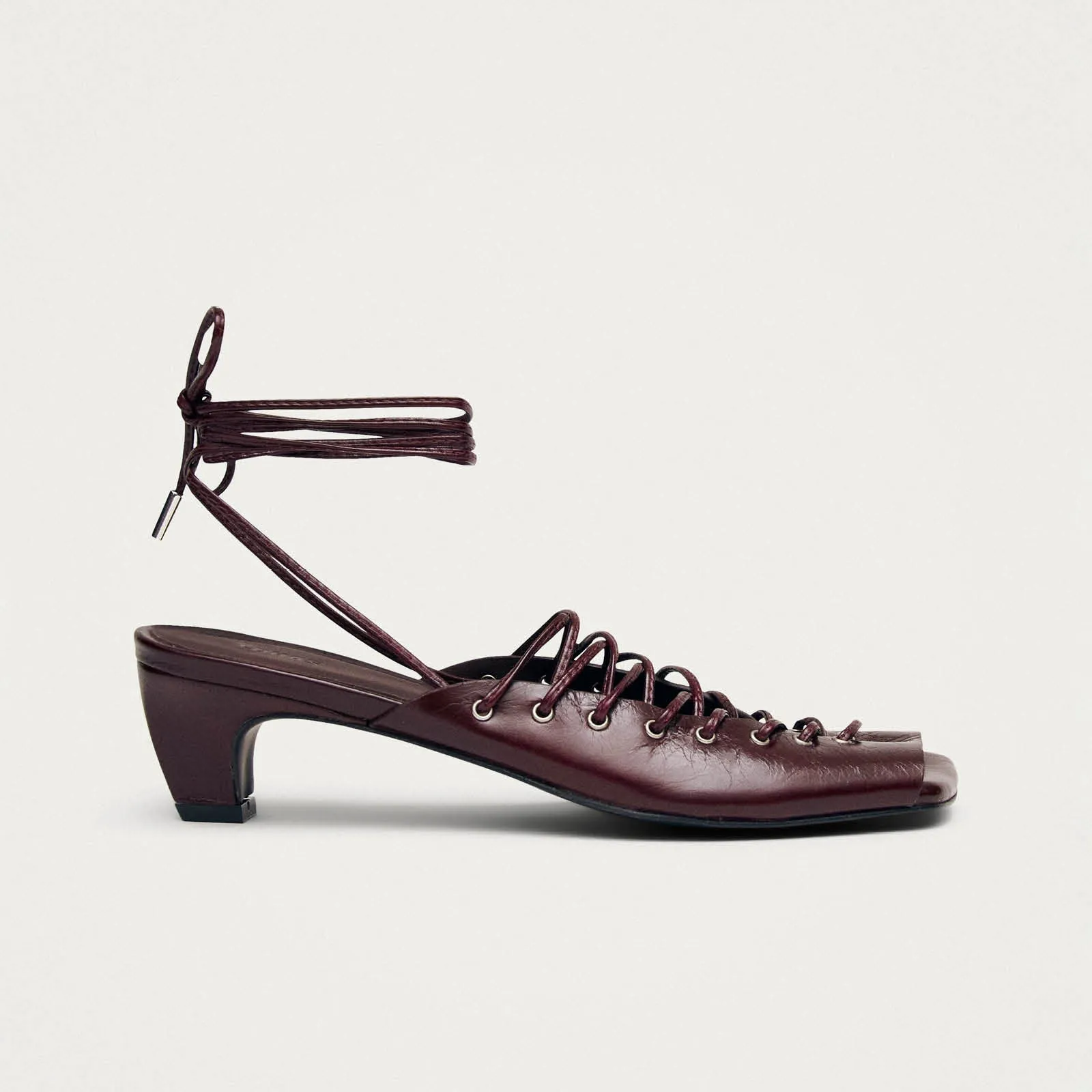 Angelica Burgundy Leather Sandals sold by Alohas product image thumbnail 3