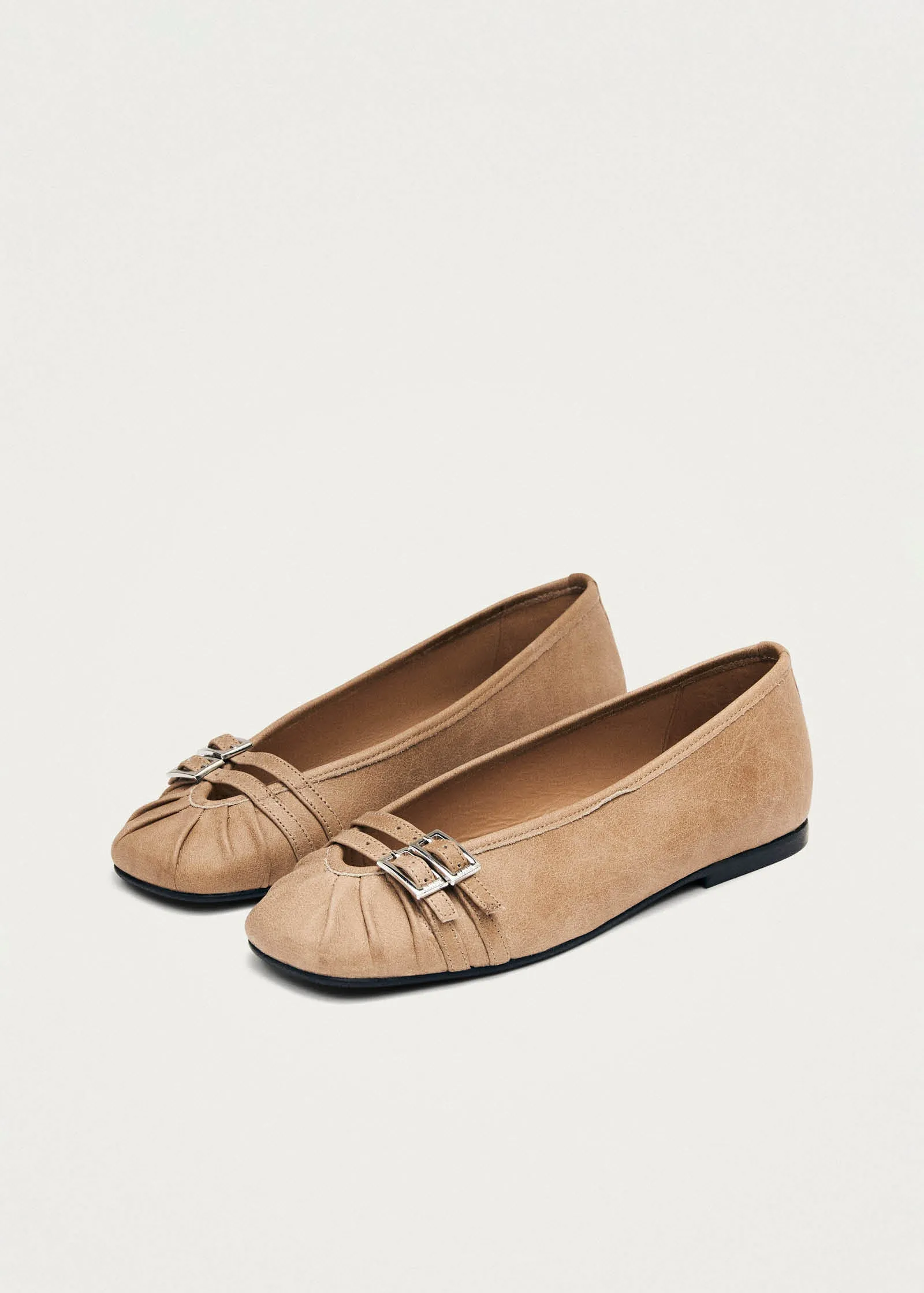 Cendana Vintage Tan Leather Ballet Flats sold by Alohas product image thumbnail 5