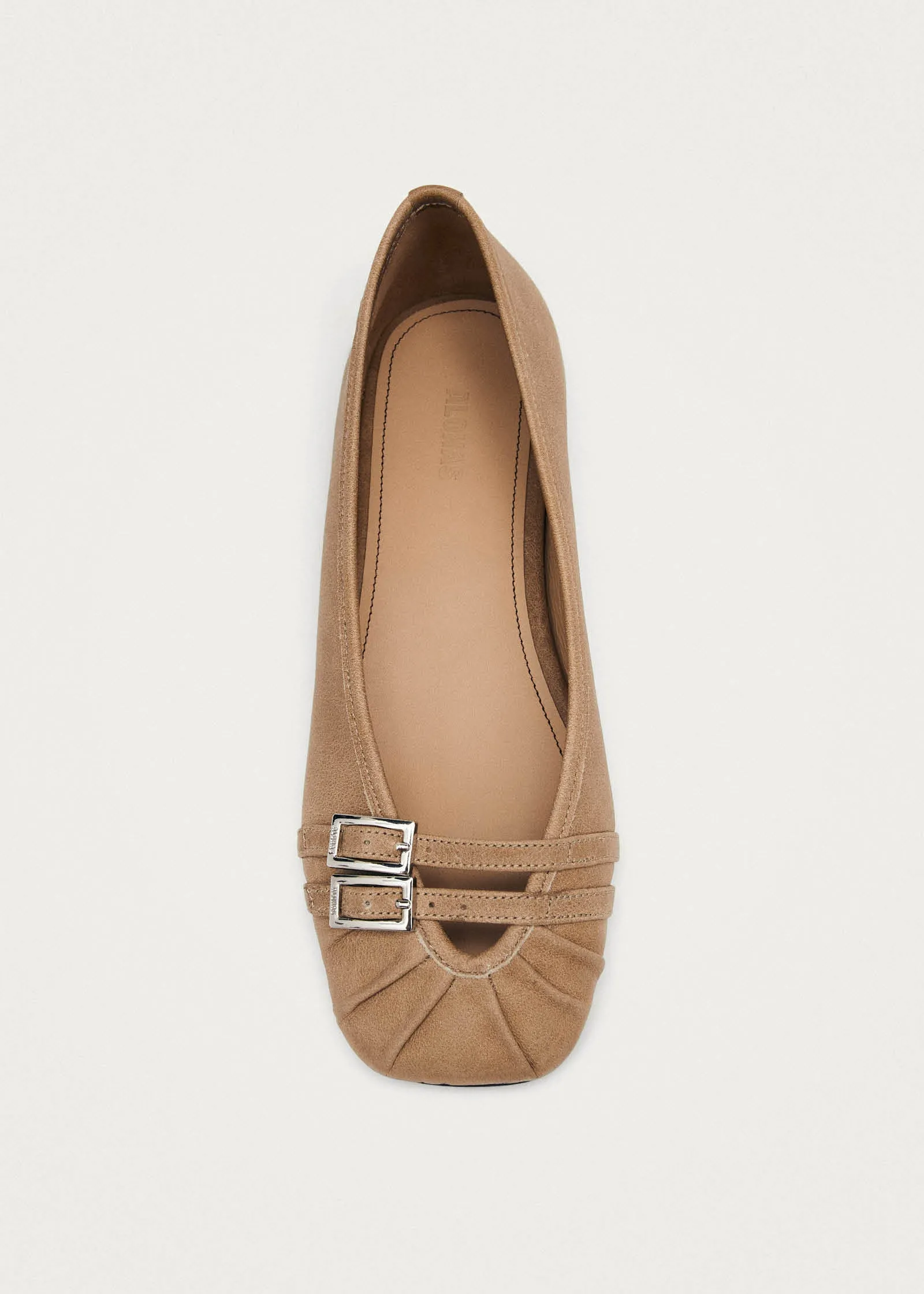 Cendana Vintage Tan Leather Ballet Flats sold by Alohas