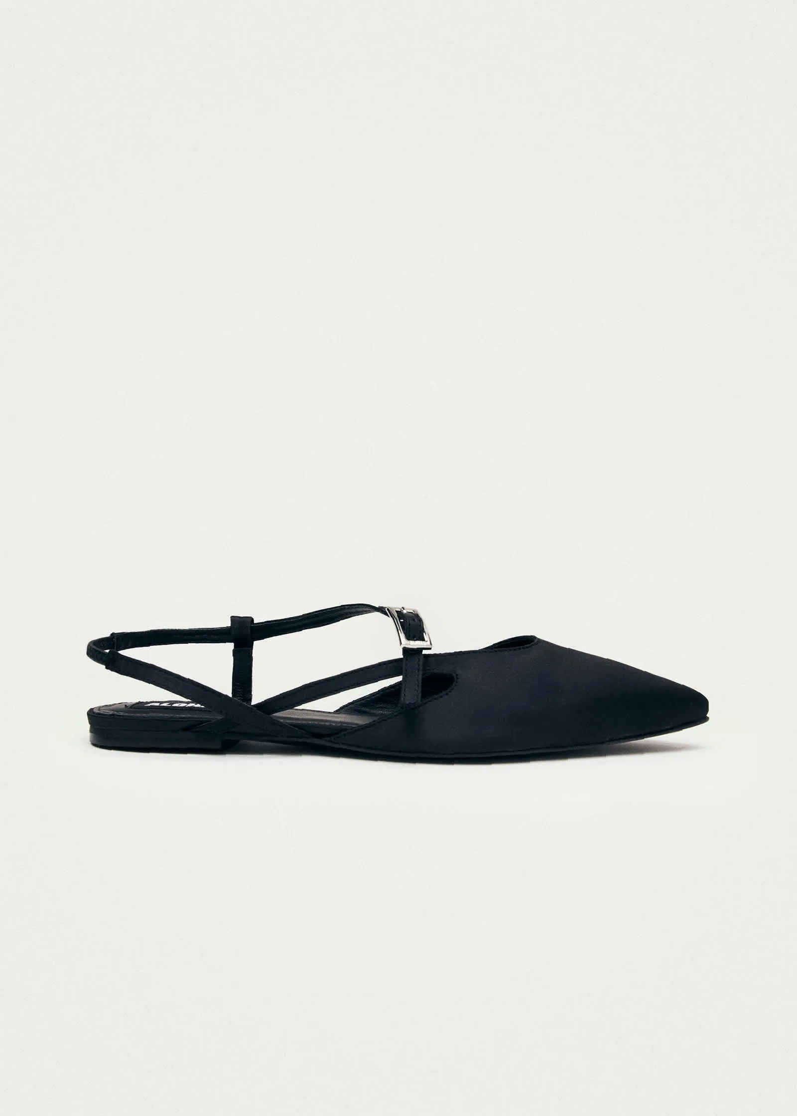 Lydia Silky Black Ballet Flats sold by Alohas