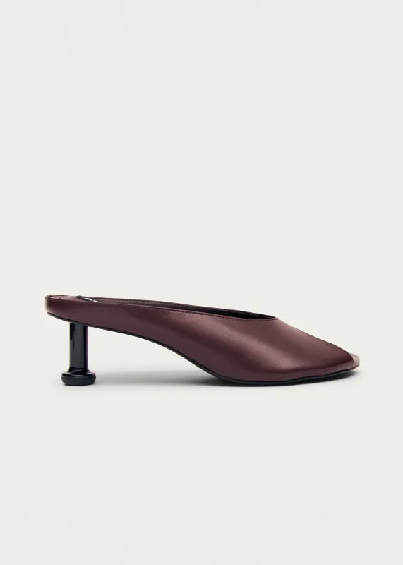 Catherine Burgundy Leather Mules sold by Alohas