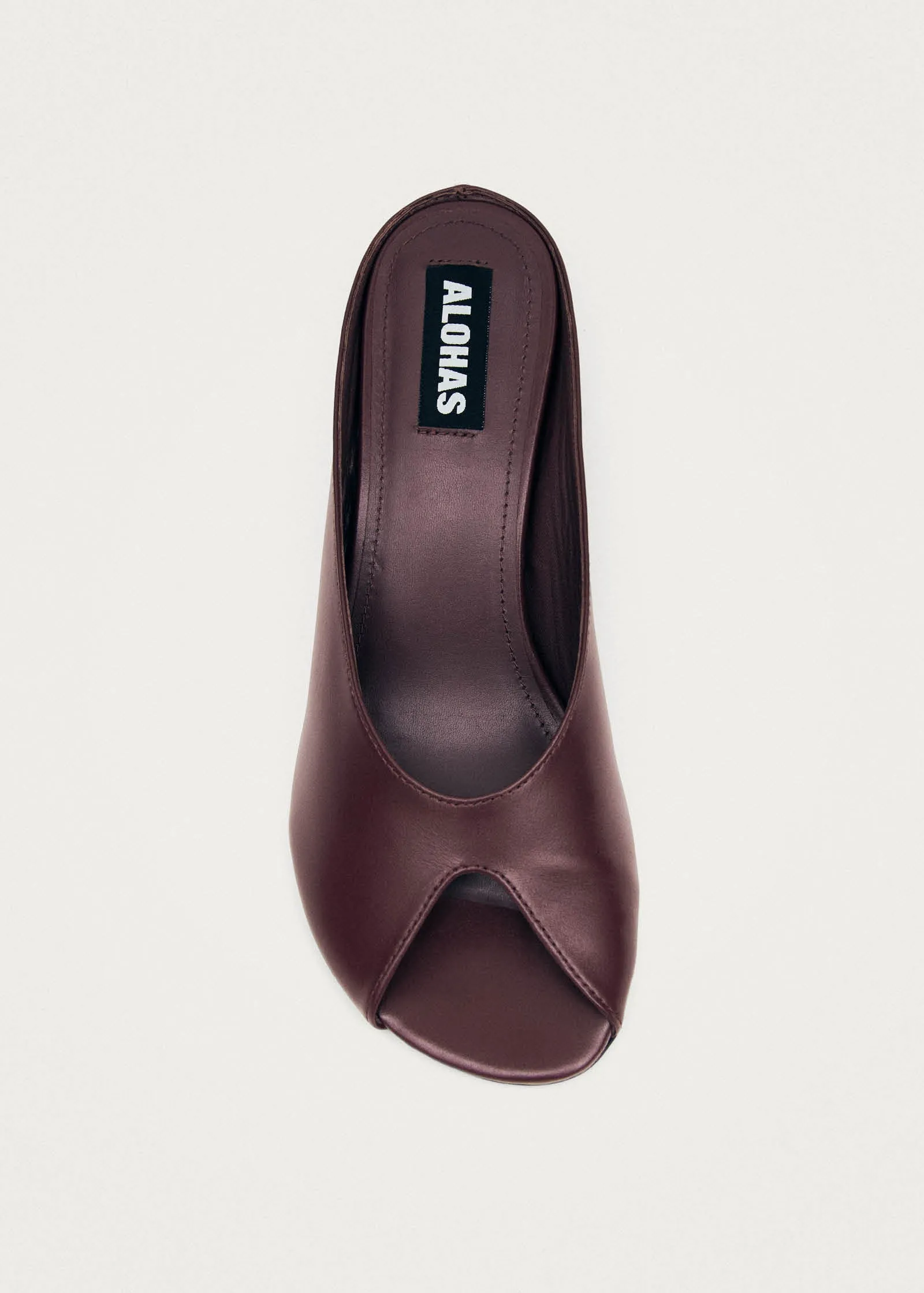 Catherine Burgundy Leather Mules sold by Alohas product image thumbnail 5