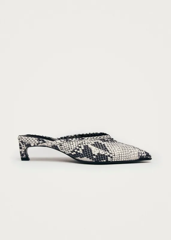 Tessa Indo Grey Leather Mules sold by Alohas