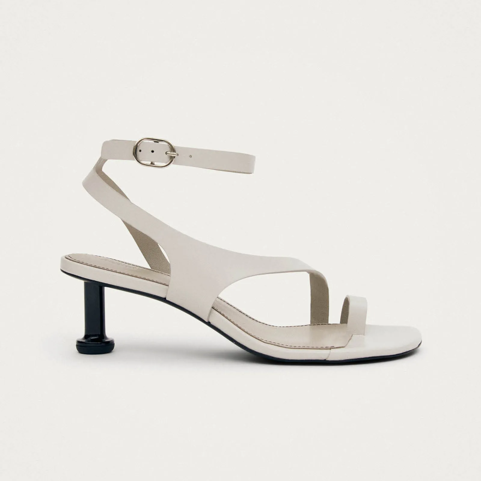 Miquela Light Grey Leather Sandals sold by Alohas product image thumbnail 3