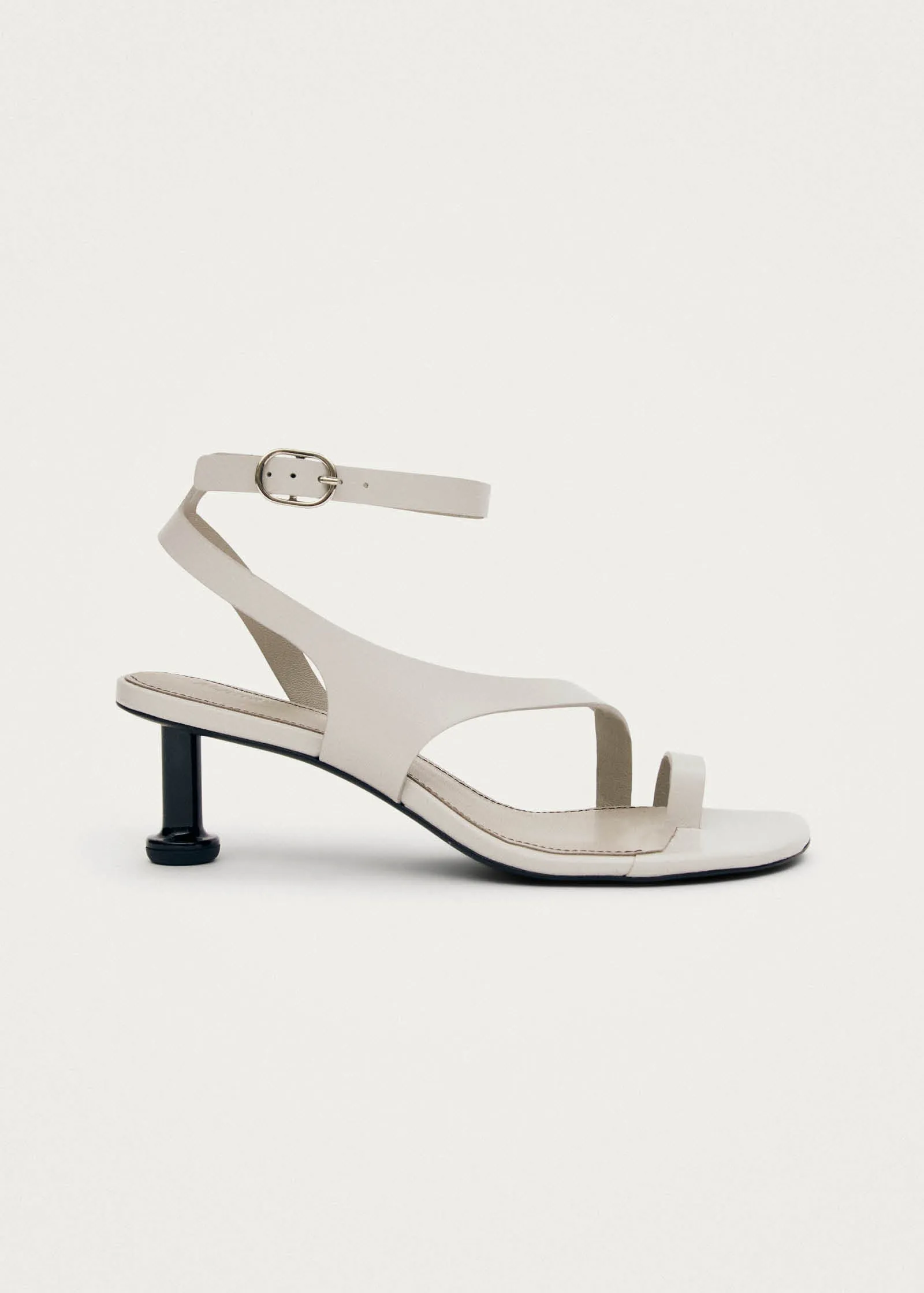 Miquela Light Grey Leather Sandals sold by Alohas