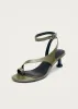 Miquela Khaki Leather Sandals sold by Alohas