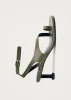 Miquela Khaki Leather Sandals sold by Alohas