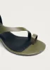 Miquela Khaki Leather Sandals sold by Alohas