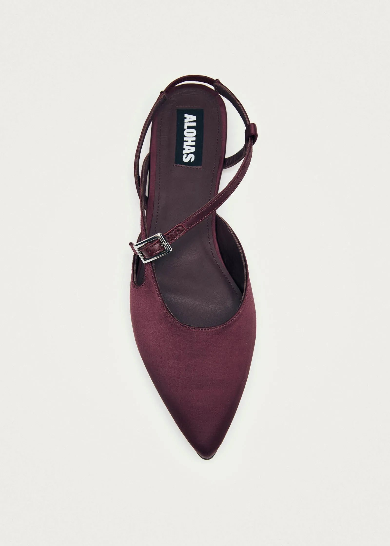Lydia Silky Burgundy Ballet Flats sold by Alohas product image thumbnail 5