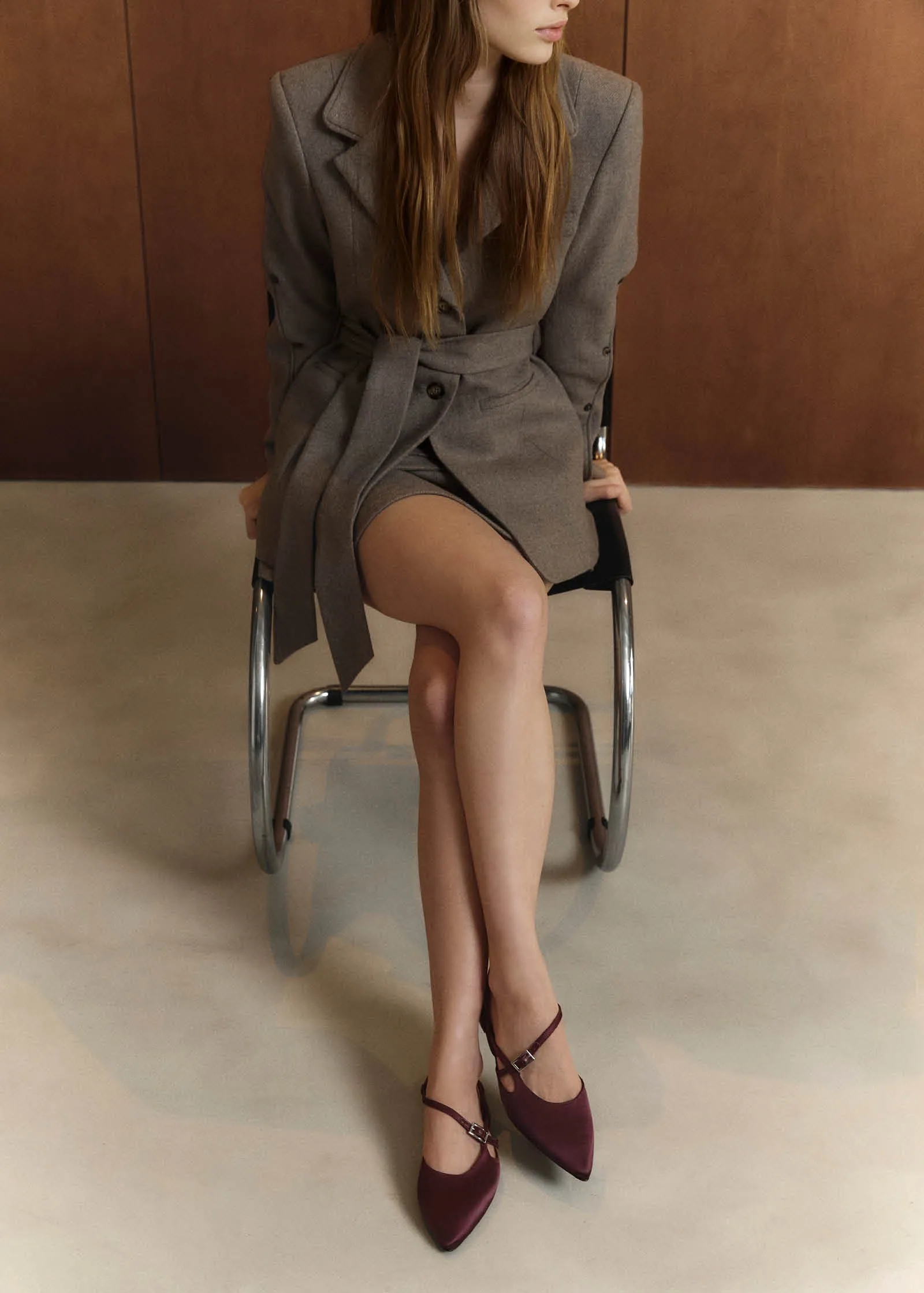 Lydia Silky Burgundy Ballet Flats sold by Alohas product image thumbnail 2