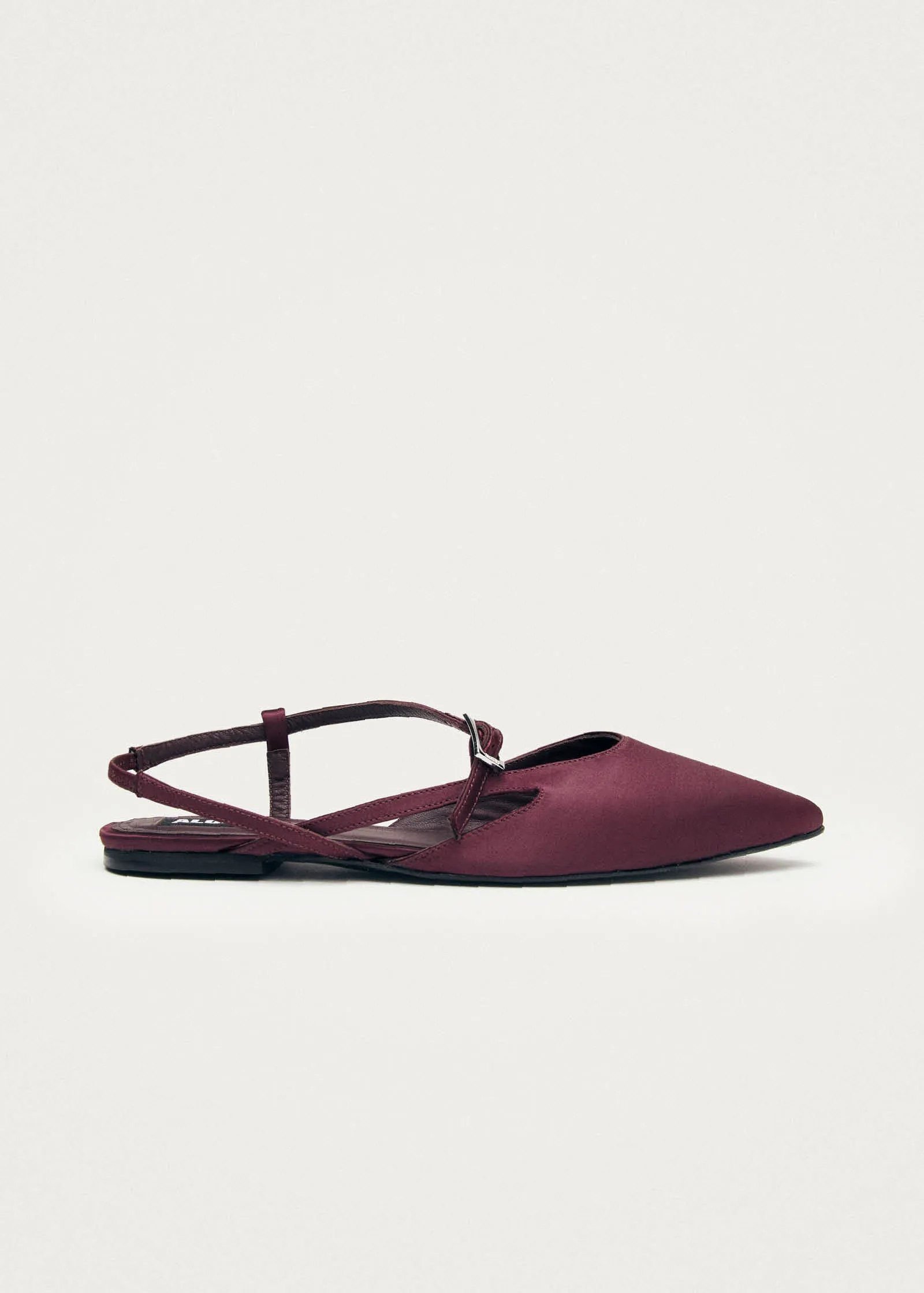 Lydia Silky Burgundy Ballet Flats sold by Alohas