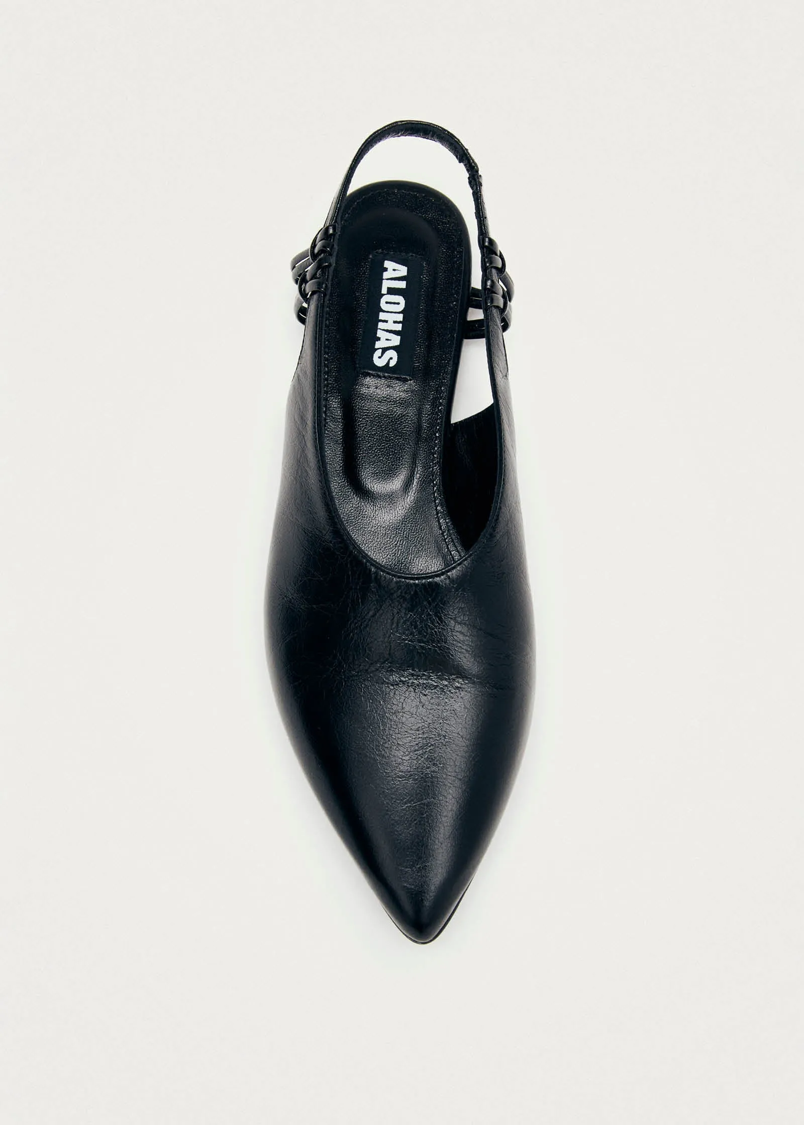 Mandy Black Leather Ballet Flats sold by Alohas product image thumbnail 4