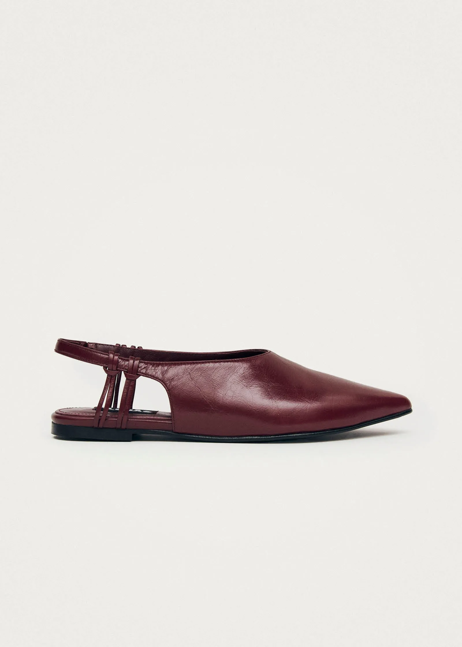 Mandy Burgundy Leather Ballet Flats sold by Alohas