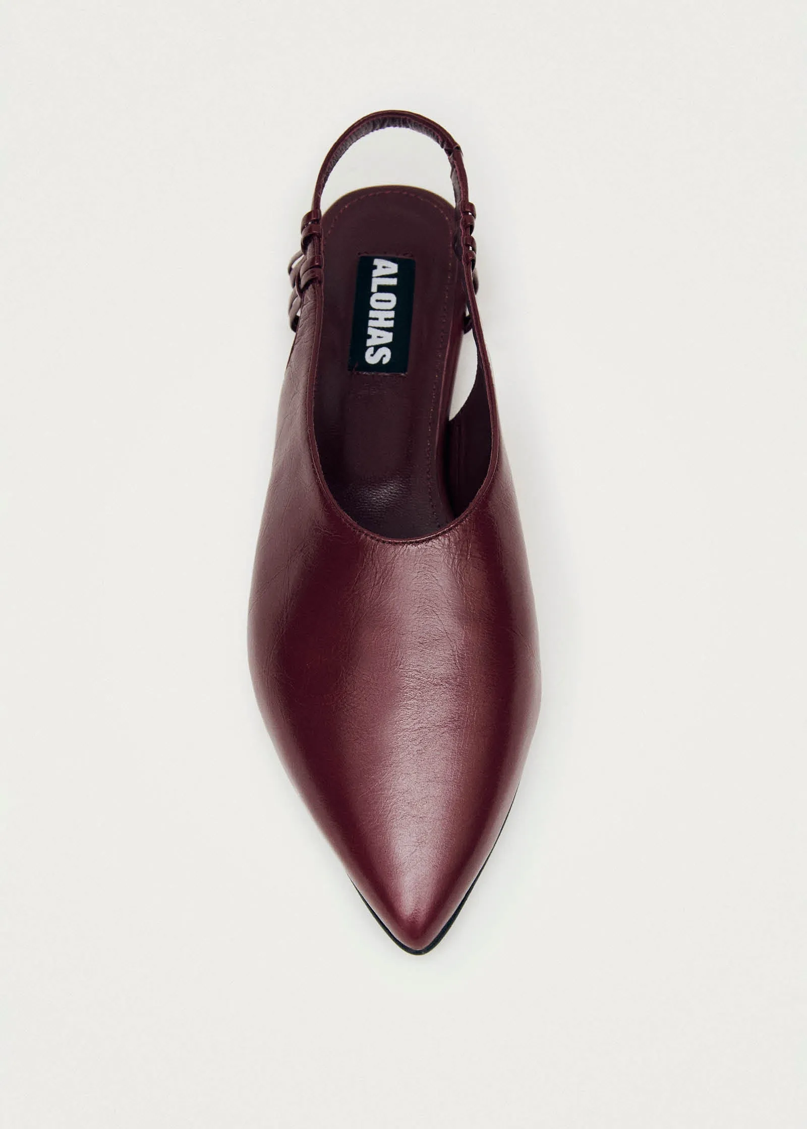 Mandy Burgundy Leather Ballet Flats sold by Alohas product image thumbnail 5