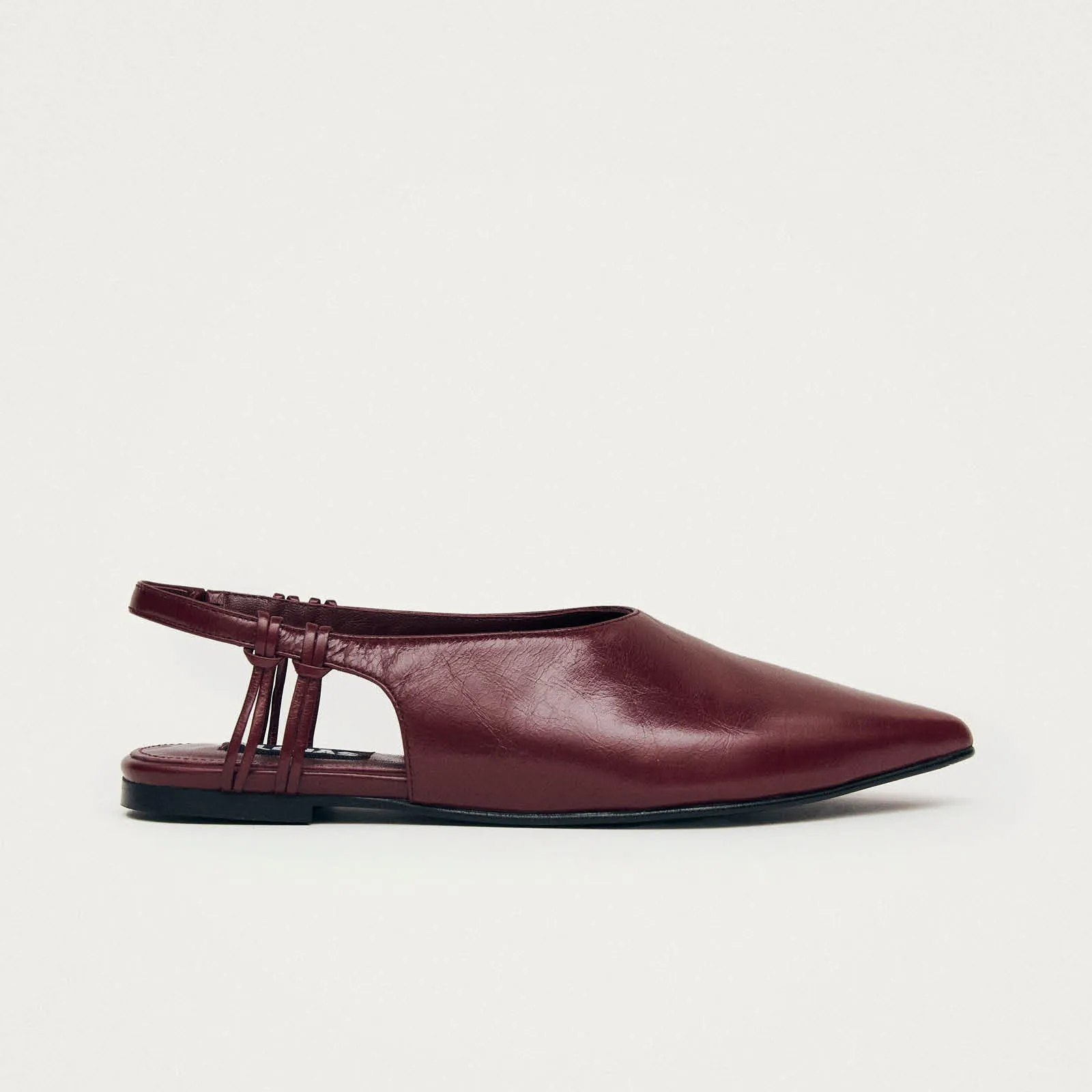 Mandy Burgundy Leather Ballet Flats sold by Alohas product image thumbnail 3